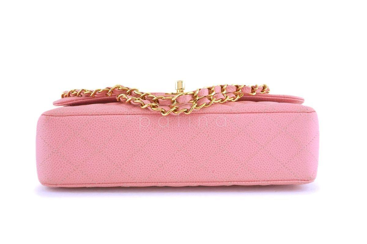 06 Chanel Pink Caviar Medium Classic Double Flap Bag 24k GHW BPI BPI - Image 6