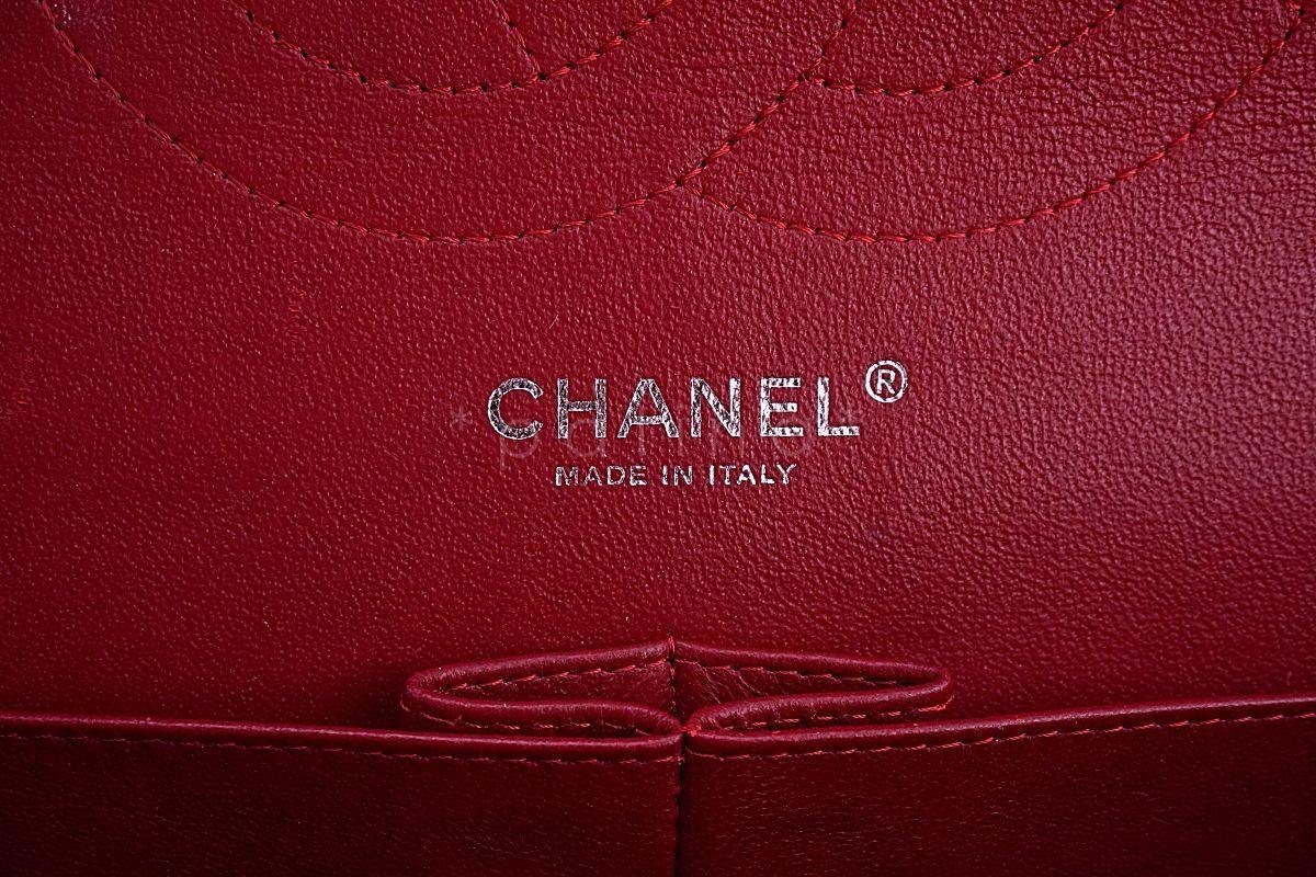 12A Chanel Red Caviar Jumbo Classic Double Flap Bag SHW - Image 11