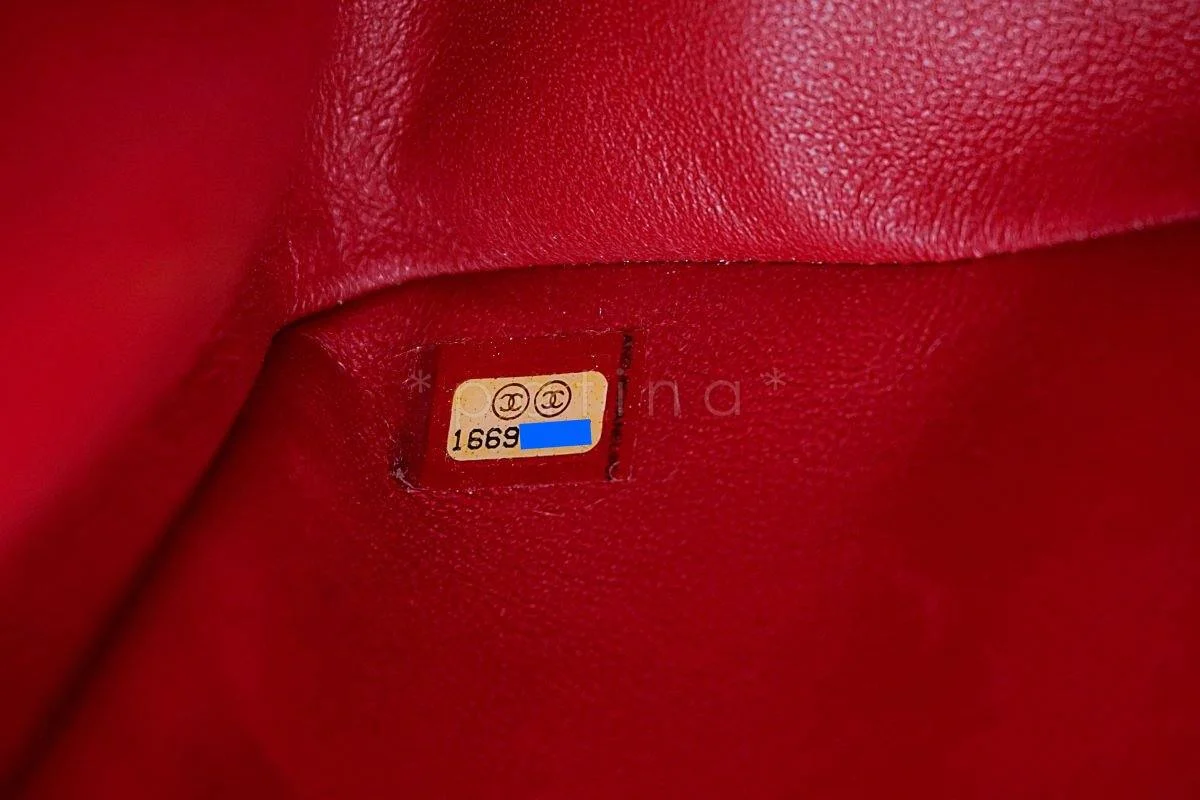 12A Chanel Red Caviar Jumbo Classic Double Flap Bag SHW - Image 12
