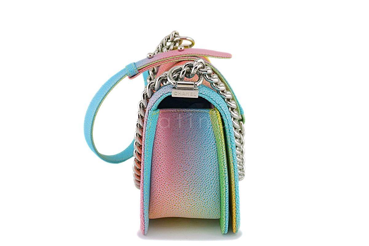 17C Chanel Rainbow Caviar Medium Classic Boy Flap Bag SHW F2K - Image 4