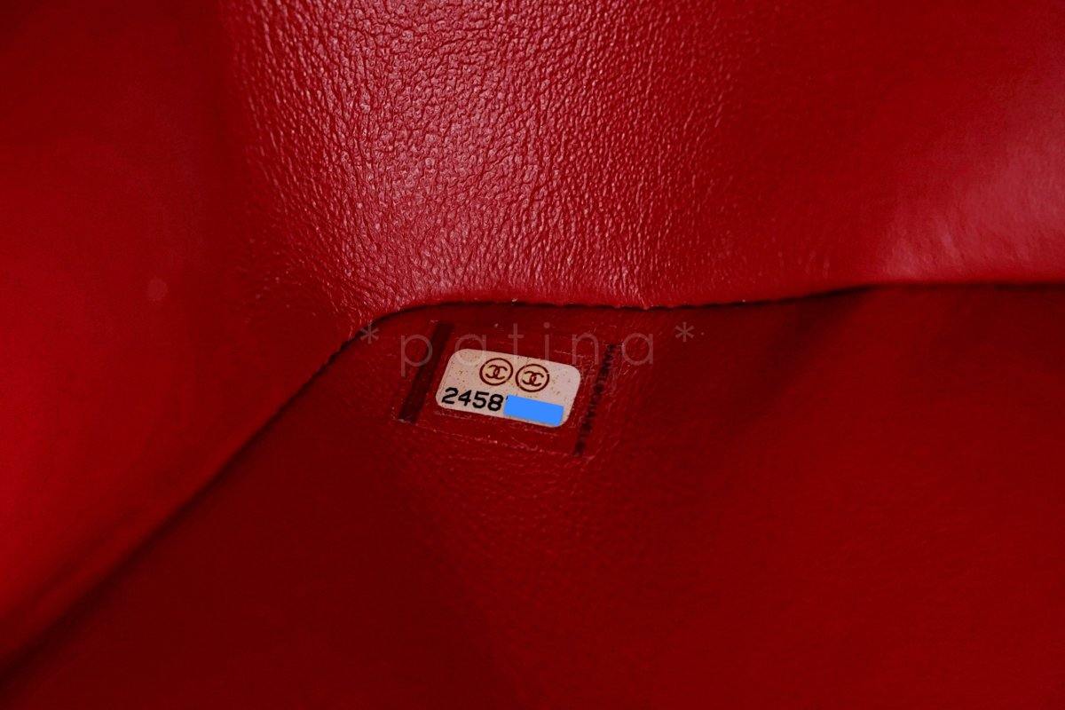 17B Chanel Red Caviar Jumbo Double Flap Bag SHW 63050 - Image 12
