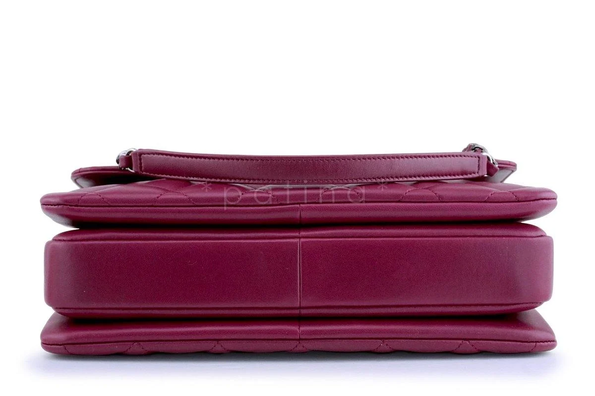 17K Chanel Dark Pink Medium-Large Trendy CC Classic Handle Kelly Flap Tote Bag - Image 5