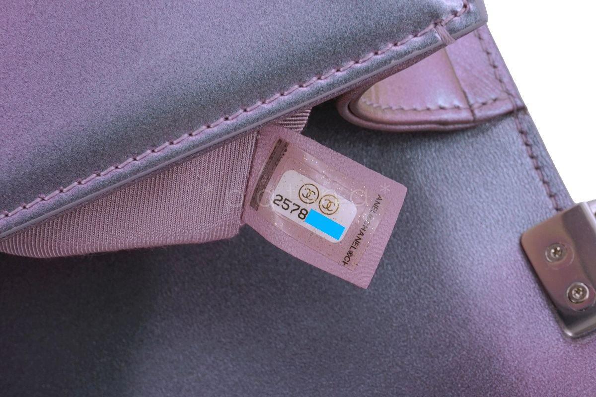 18S Chanel Iridescent Purple Mermaid Small Water Boy Flap Bag - Image 12