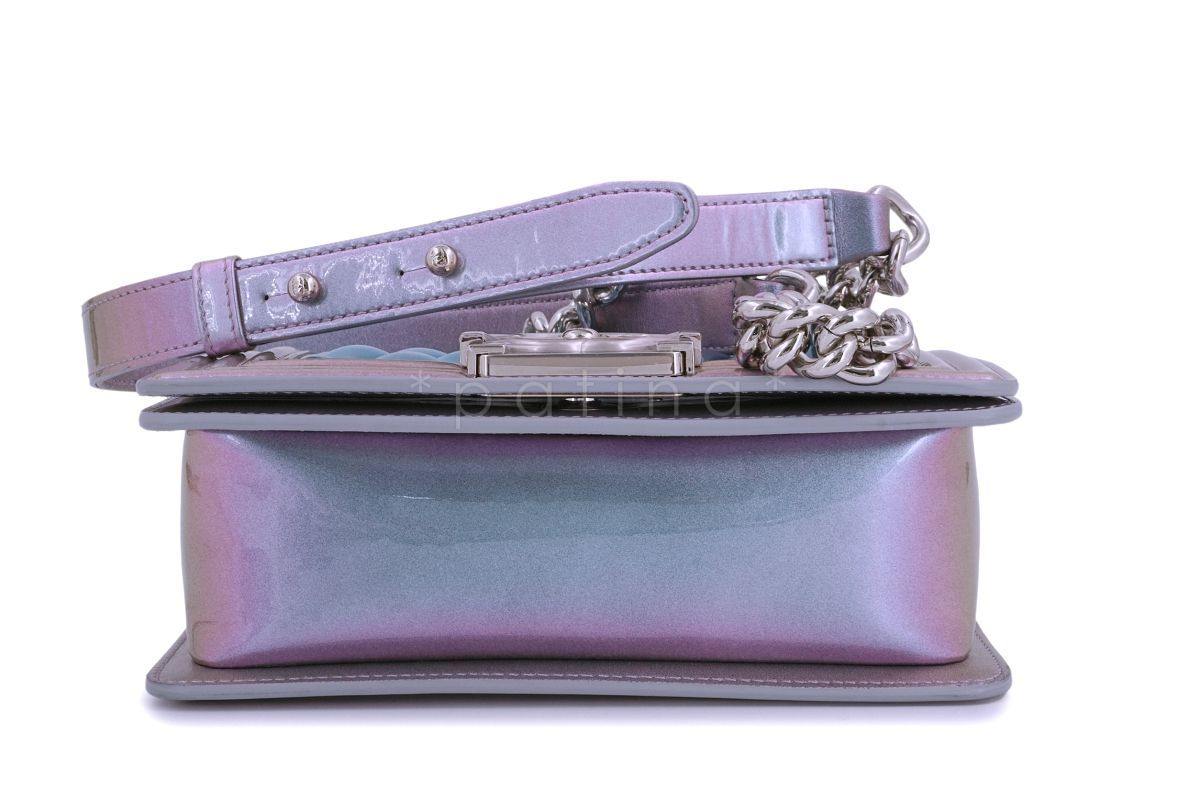 18S Chanel Iridescent Purple Mermaid Small Water Boy Flap Bag - Image 6