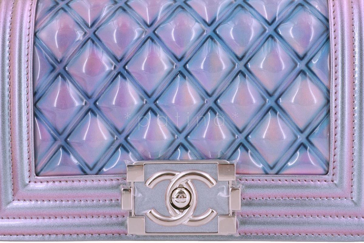 18S Chanel Iridescent Purple Mermaid Small Water Boy Flap Bag - Image 8