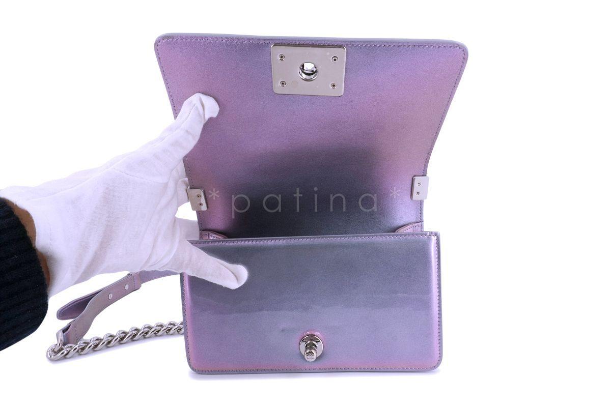 18S Chanel Iridescent Purple Mermaid Small Water Boy Flap Bag - Image 9