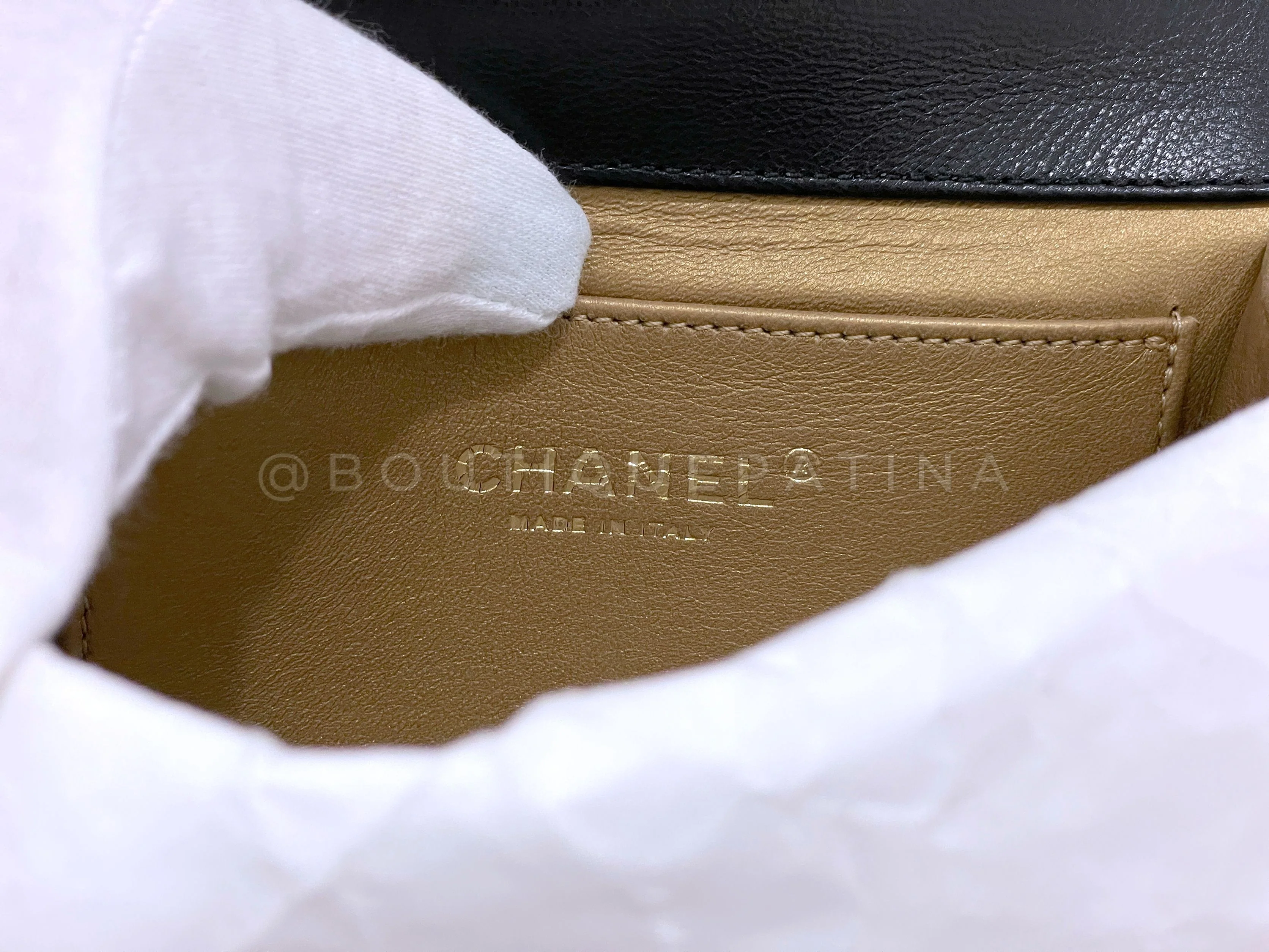 19S Chanel Black Chic Pearls Small Flap Bag GHW - Image 11