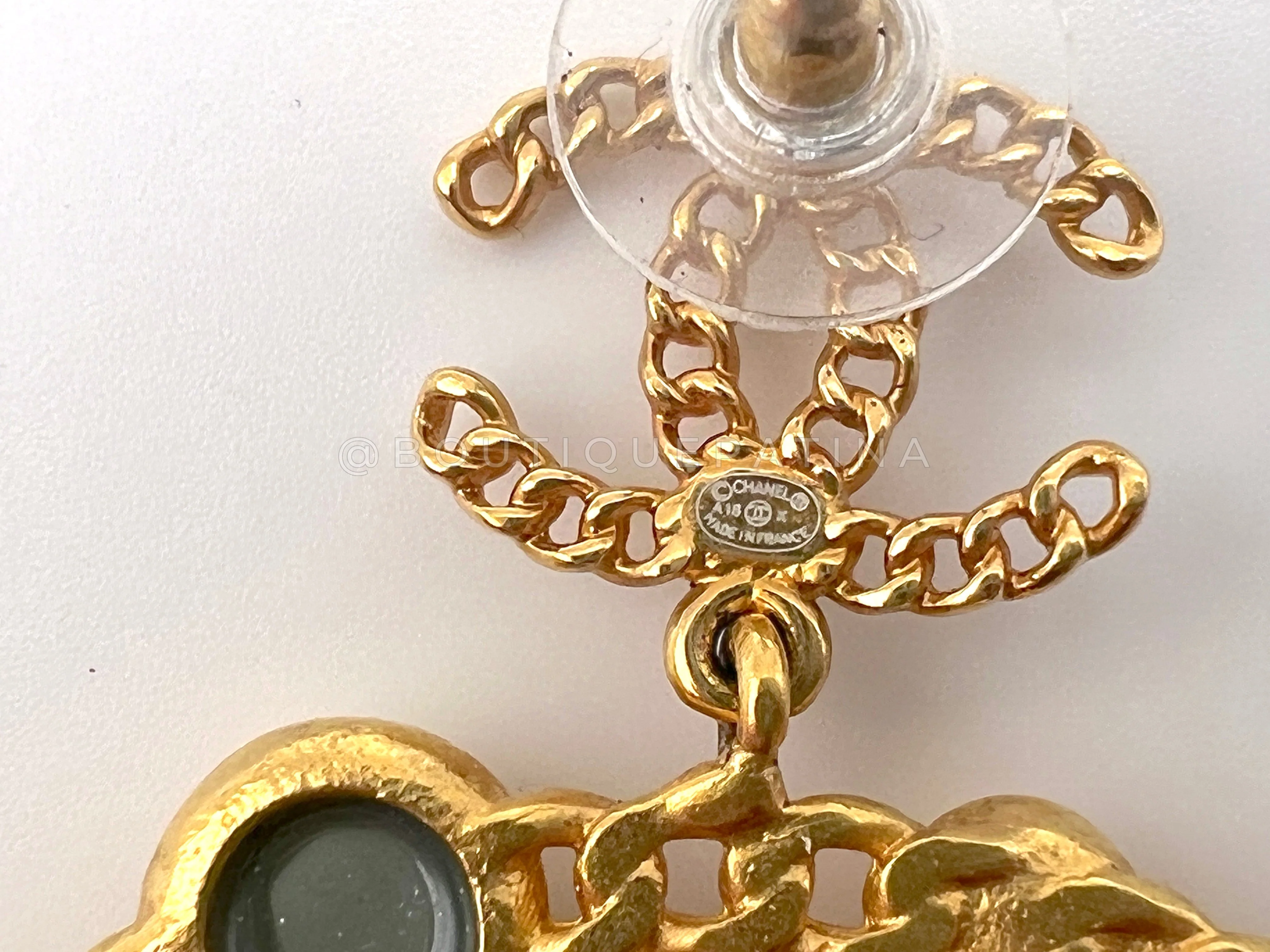 2018 Rare Chanel Runway "5" Dangle CC Logo Earrings - Image 3