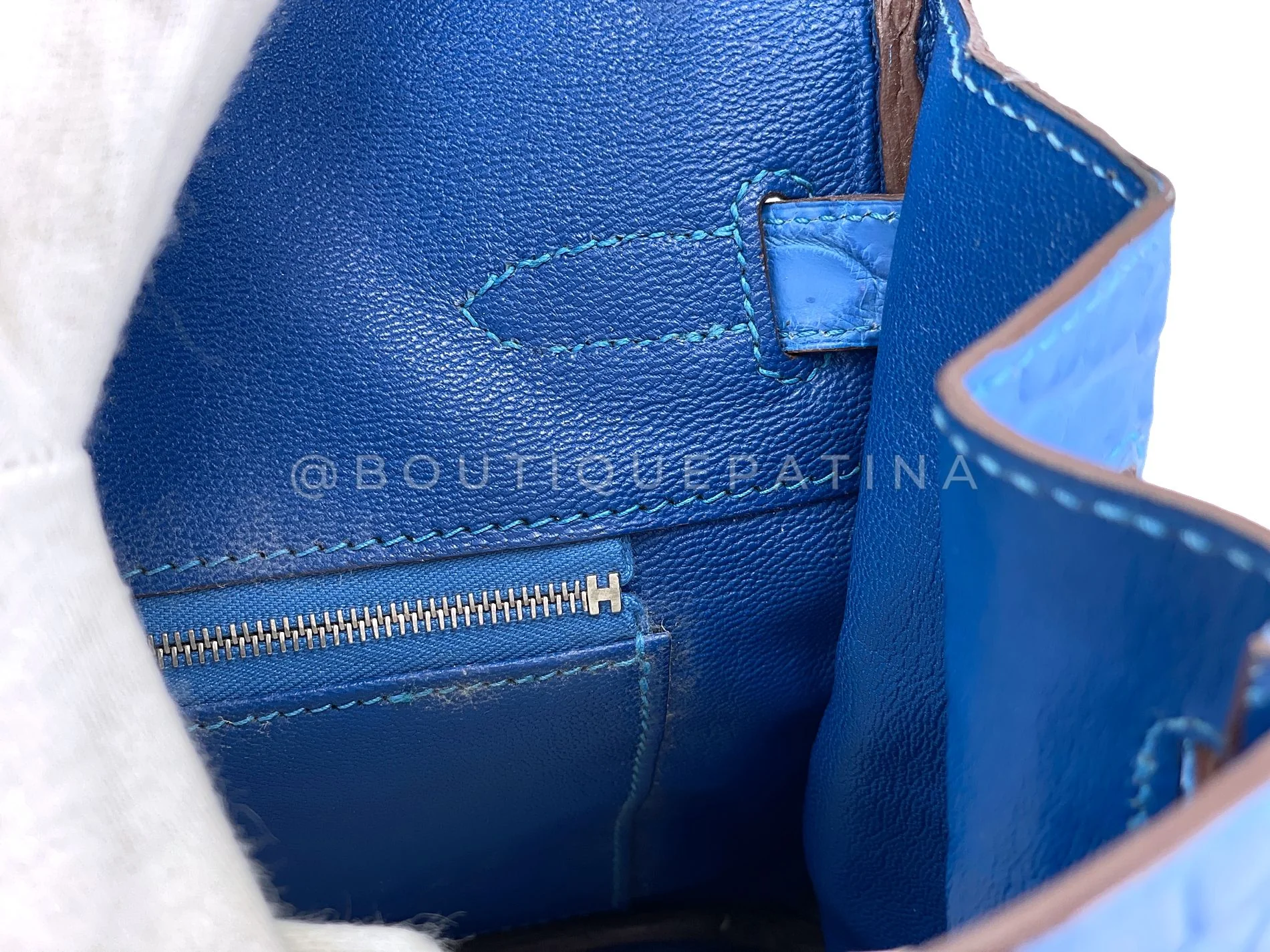 2 of 7 Hermès Blue Mykonos Matte Niloticus Crocodile Birkin 30 Tote Bag PHW MEW - Image 19