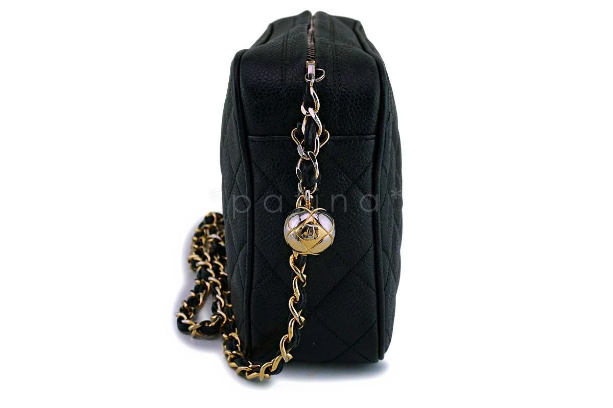 Chanel Vintage Black Caviar Camera Case Bag 24k GHW - Image 4