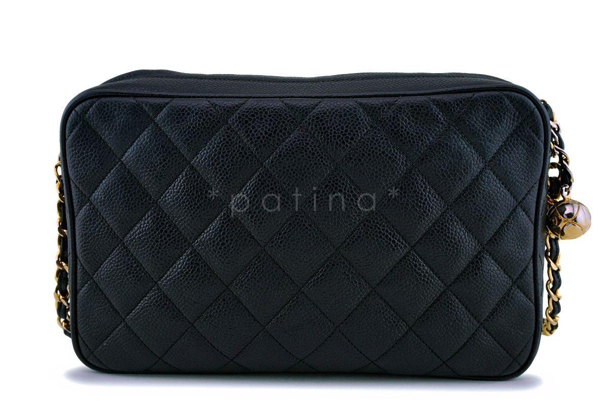 Chanel Vintage Black Caviar Camera Case Bag 24k GHW - Image 5