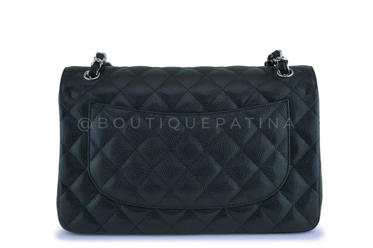 Chanel Black Caviar Jumbo Classic Double Flap Bag SHW - Image 5
