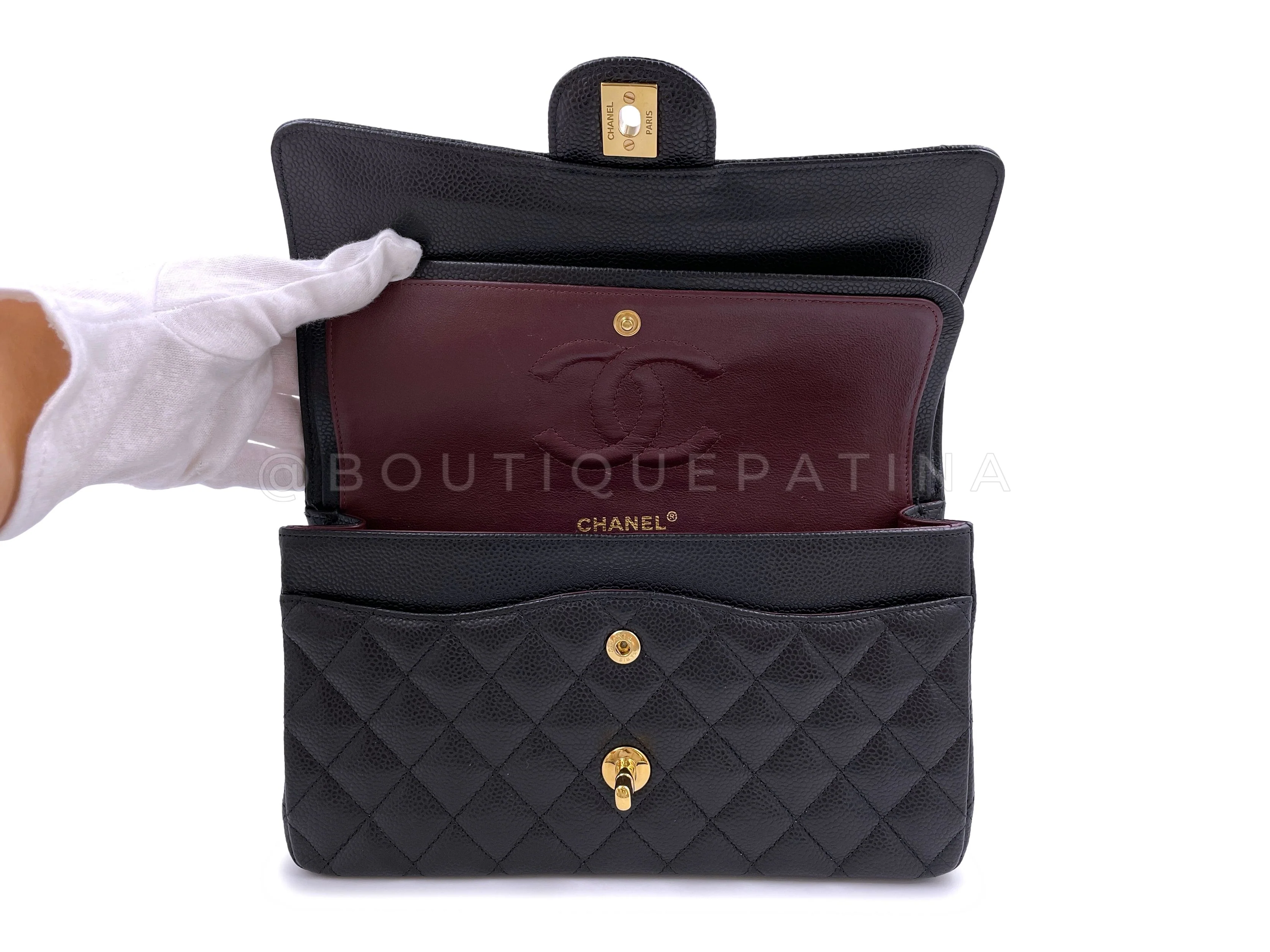 Chanel Black Caviar Medium Classic Double Flap Bag GHW - Image 9