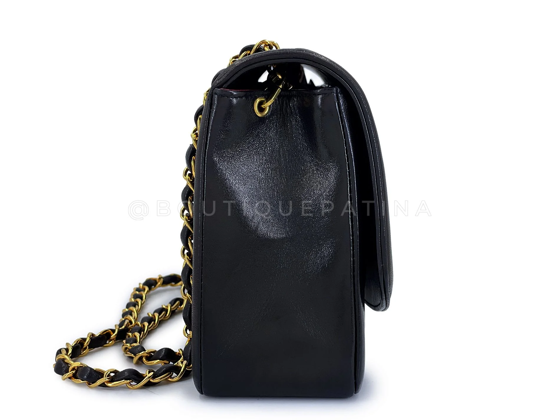 Chanel Vintage Black Lambskin Medium Diana Flap Bag 24k GHW F1D - Image 4