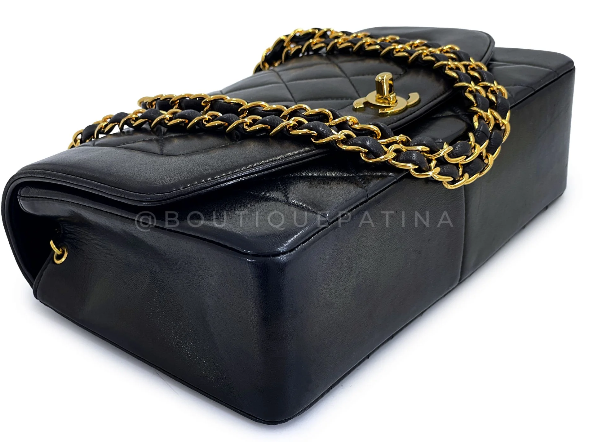 Chanel Vintage Black Lambskin Medium Diana Flap Bag 24k GHW F1D - Image 7