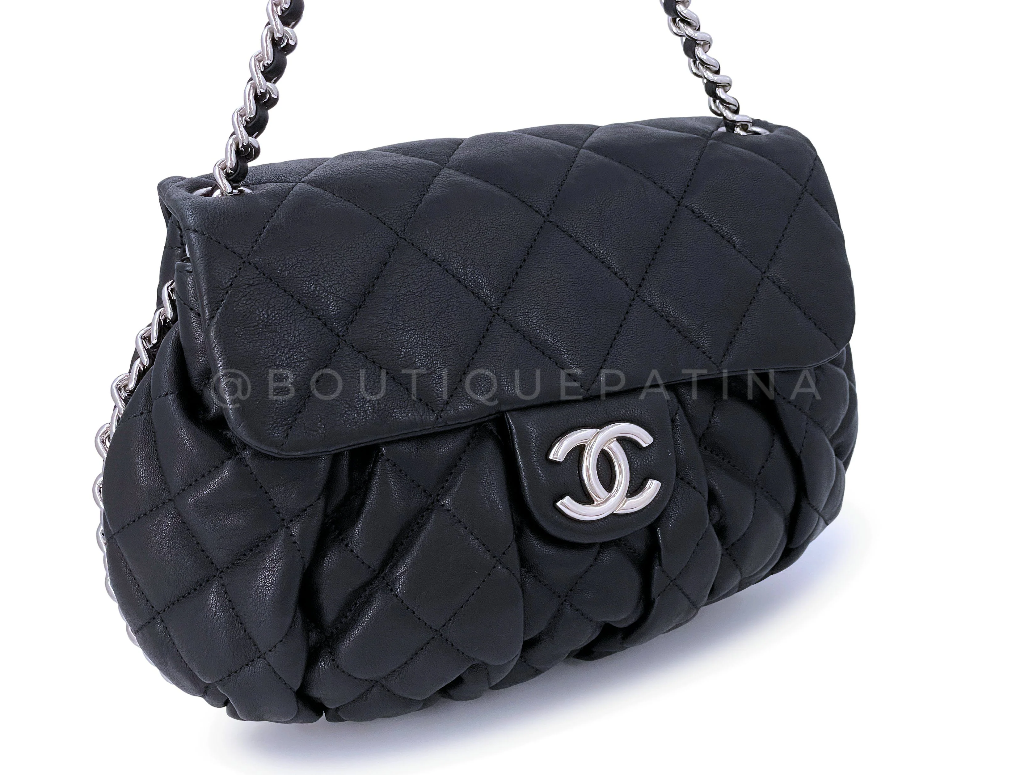Chanel Black Chain Around Quilted Crossbody Rounded Flap Bag SHW - Image 3
