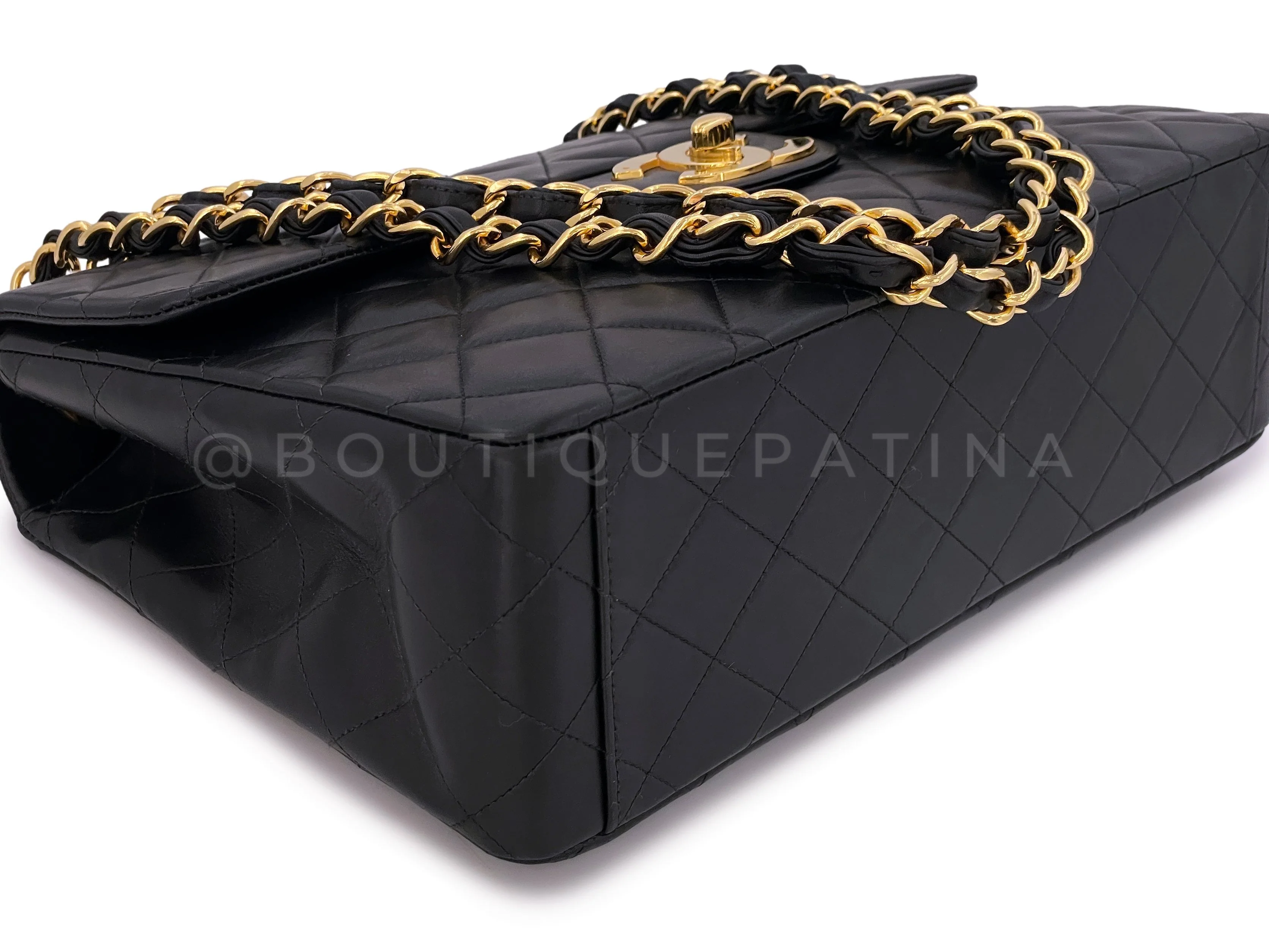 Chanel 1994 Vintage Black Maxi "Jumbo XL" Classic Flap Bag 24k GHW FTD - Image 7