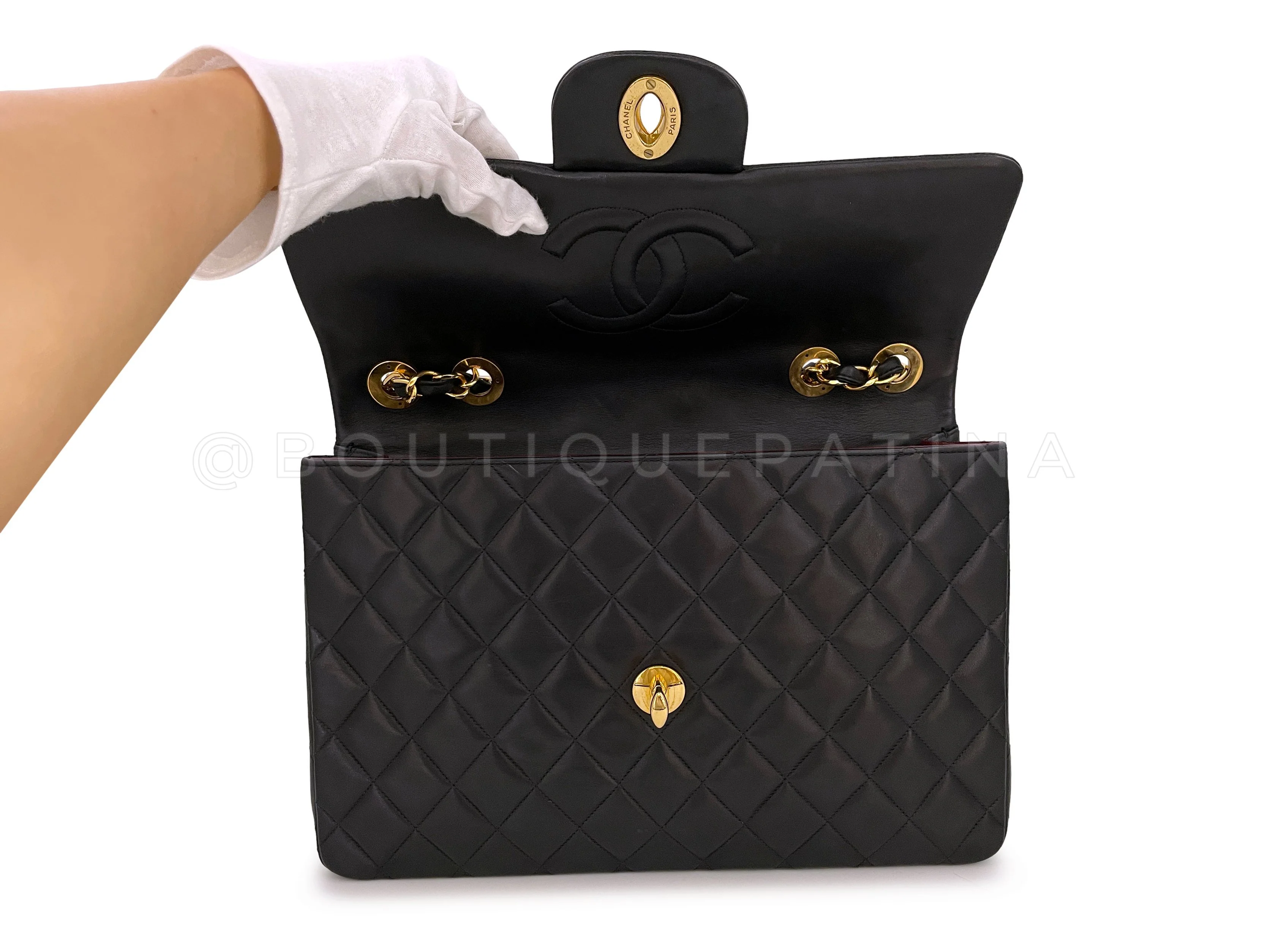 Chanel 1994 Vintage Black Maxi "Jumbo XL" Classic Flap Bag 24k GHW FTD - Image 9