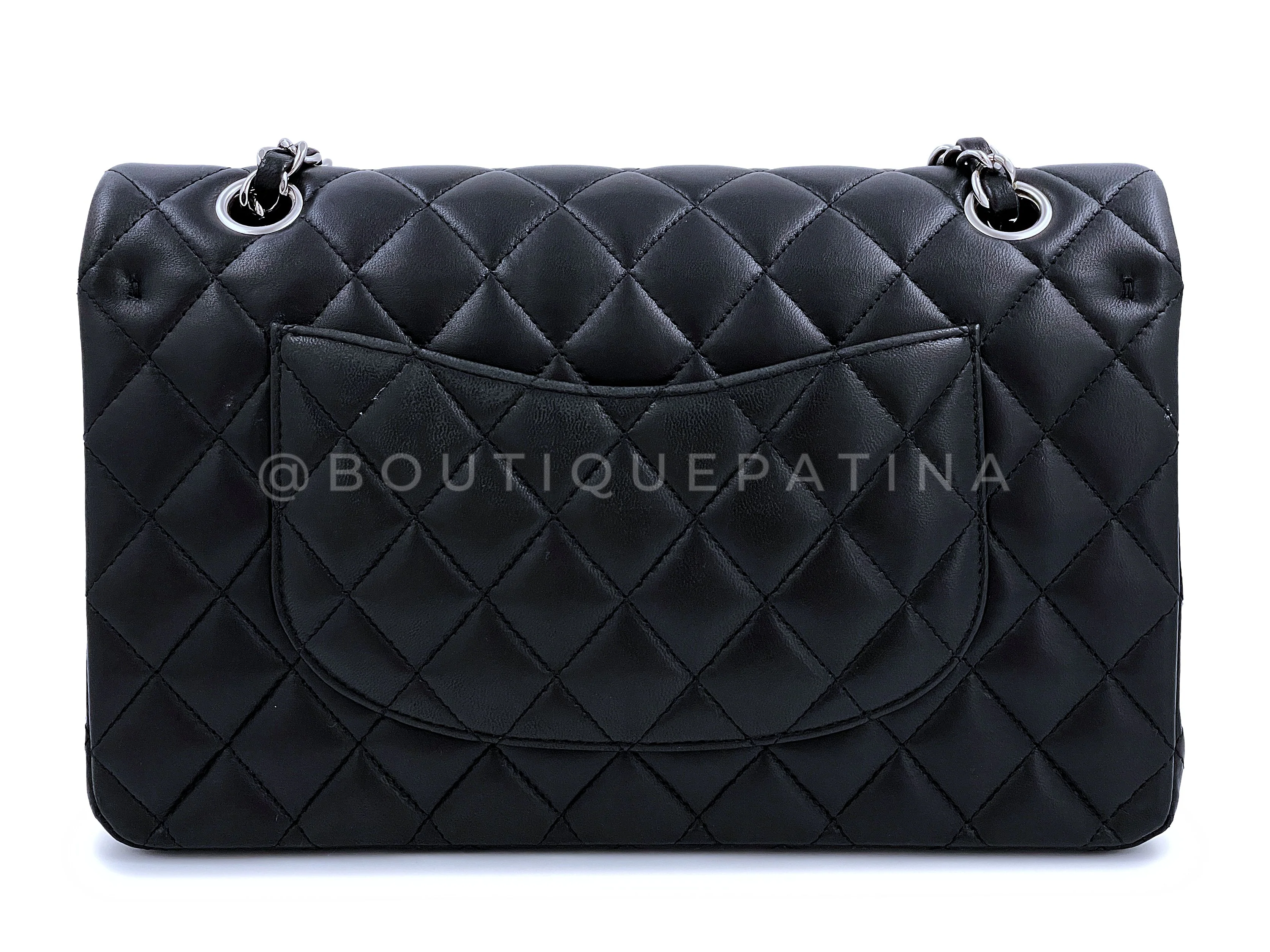 Pristine Chanel Black Medium Classic Double Flap Bag SHW Lambskin - Image 5