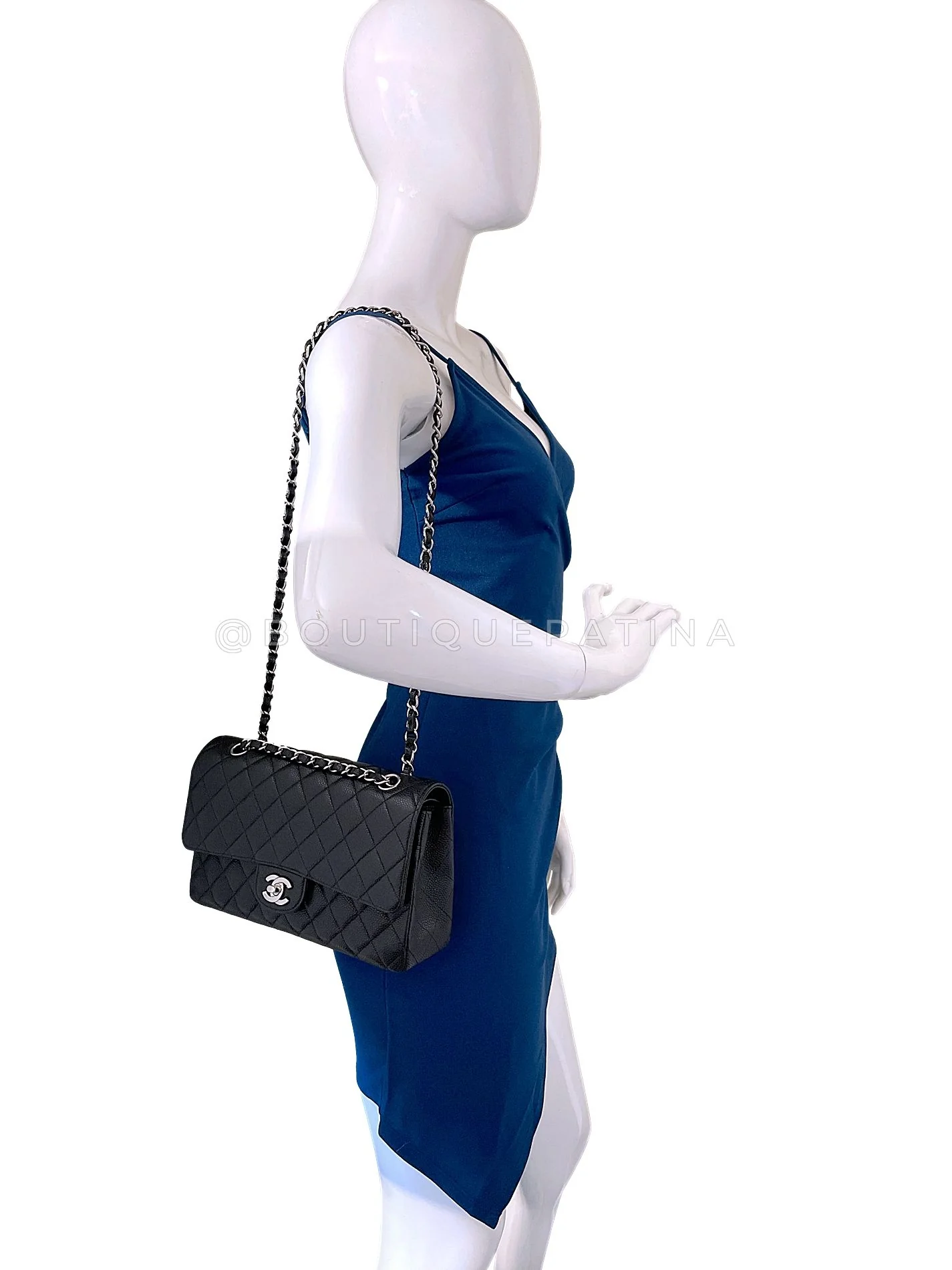 Chanel 2010 Black Caviar Medium Classic Double Flap Bag SHW  2U1 - Image 14