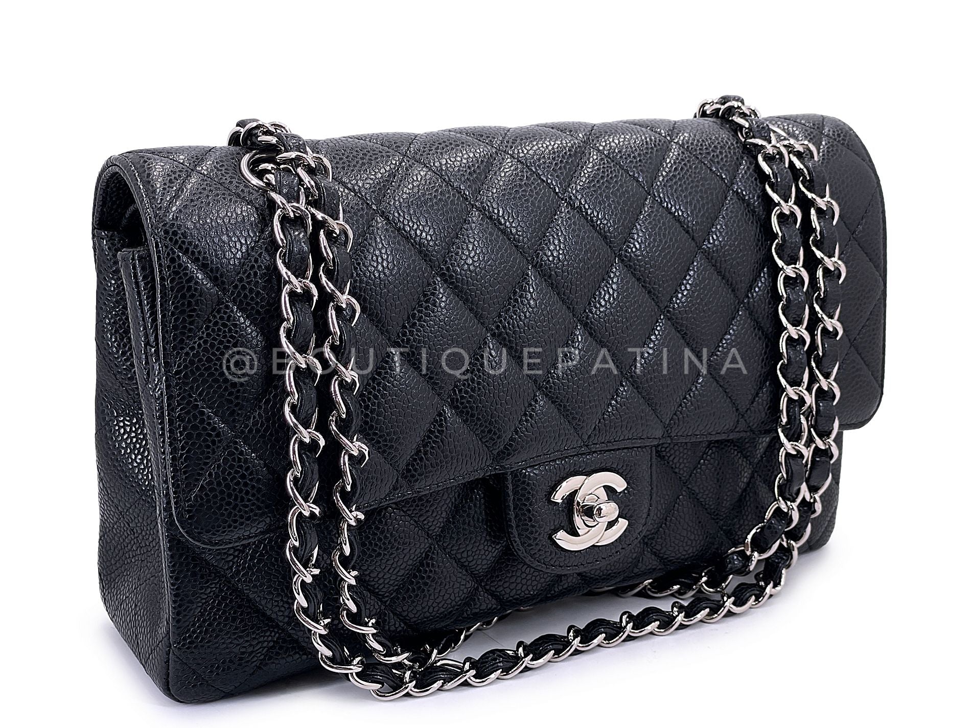 Chanel 2010 Black Caviar Medium Classic Double Flap Bag SHW  2U1 - Image 2