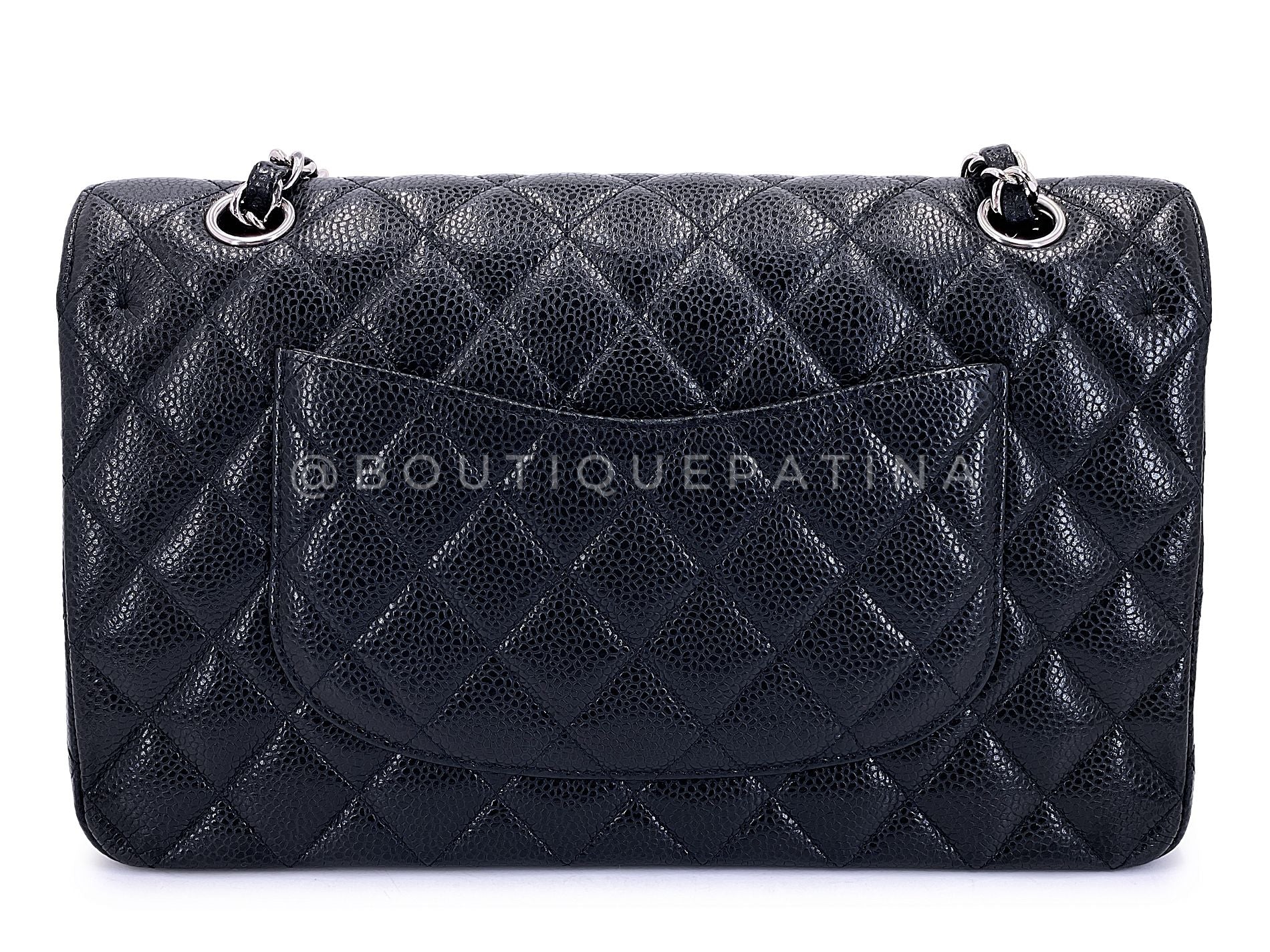 Chanel 2010 Black Caviar Medium Classic Double Flap Bag SHW  2U1 - Image 5