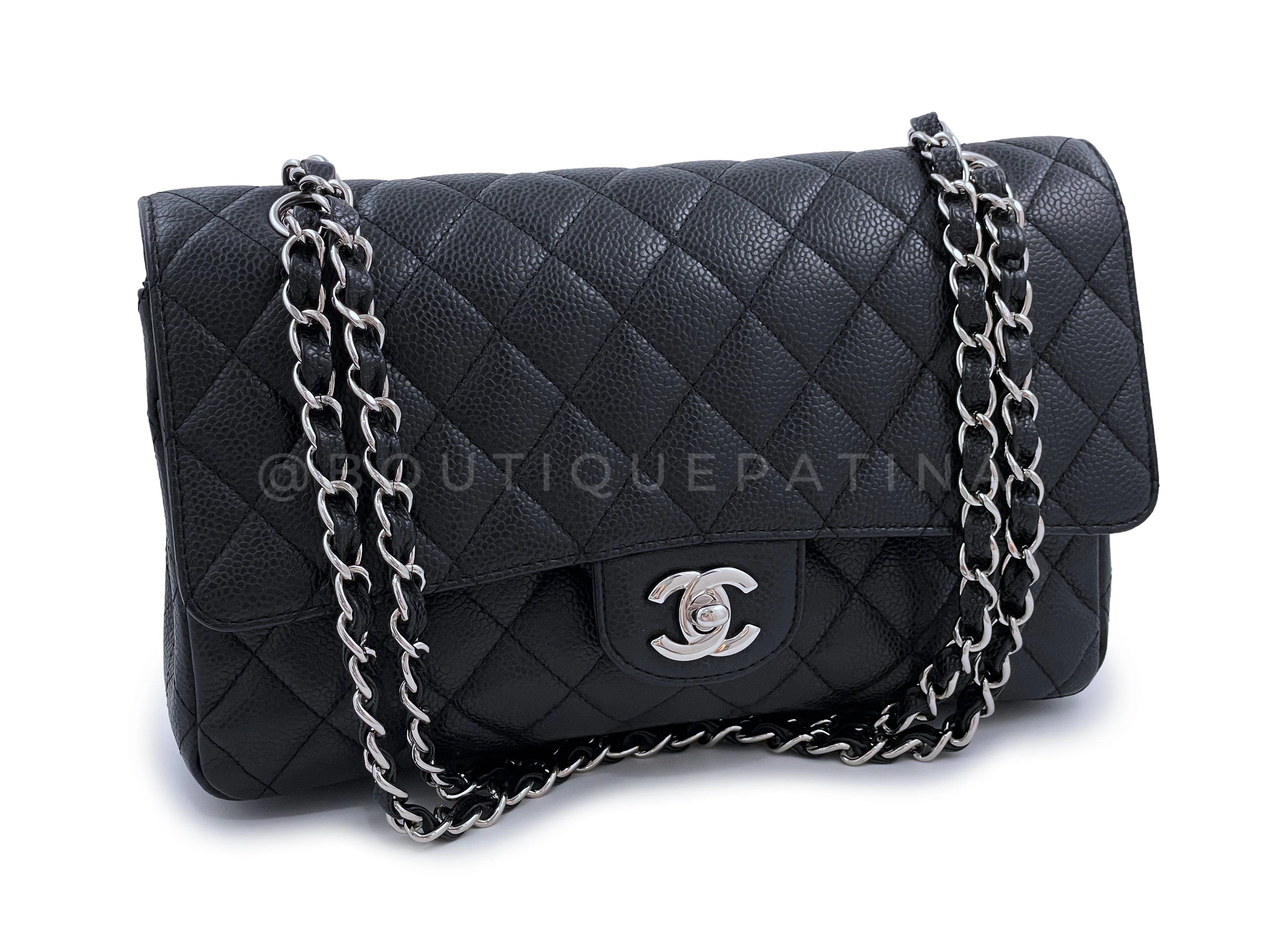 Chanel Black Caviar Medium Classic Double Flap Bag SHW - Image 2