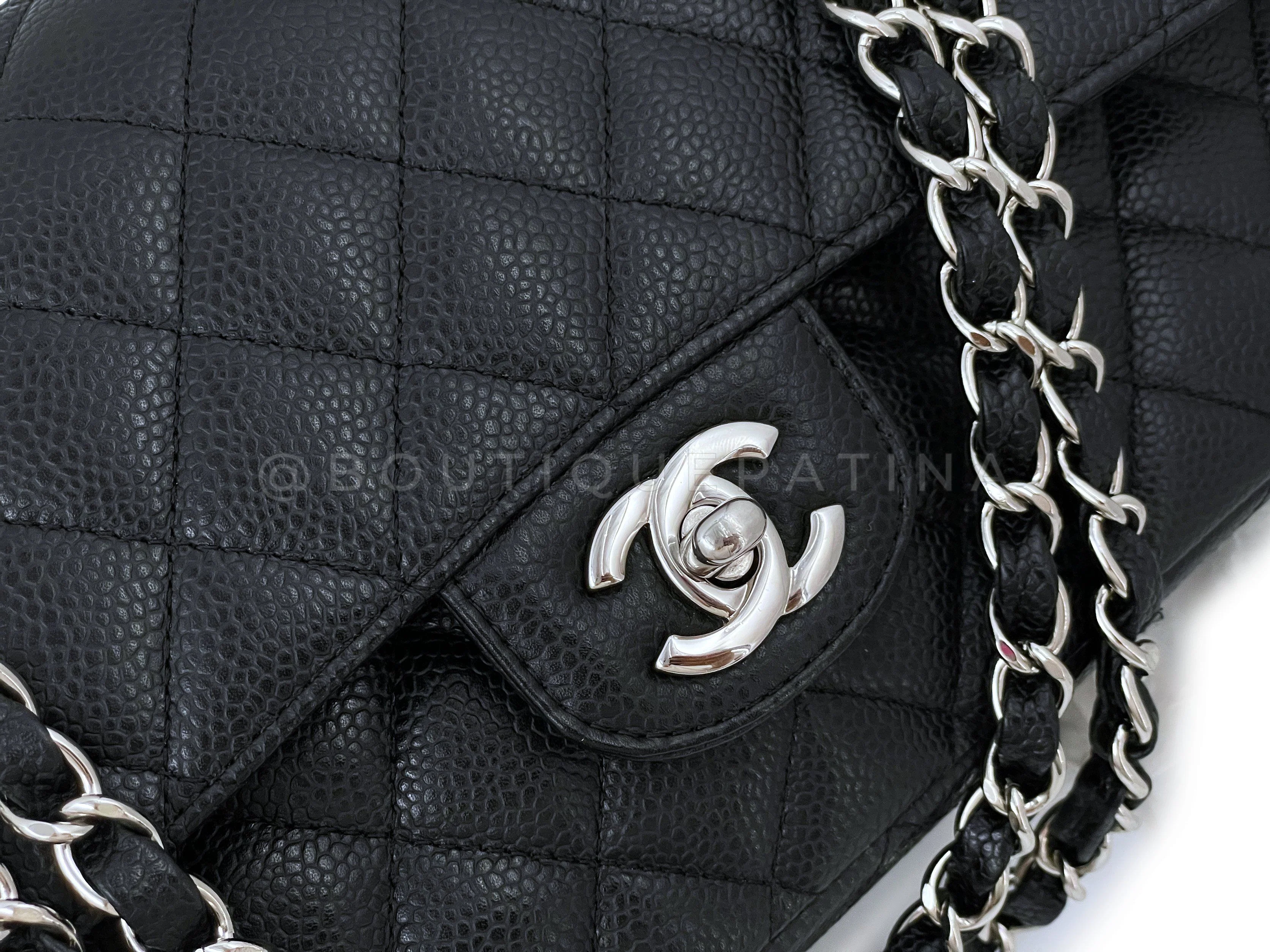 Chanel Black Caviar Medium Classic Double Flap Bag SHW - Image 8