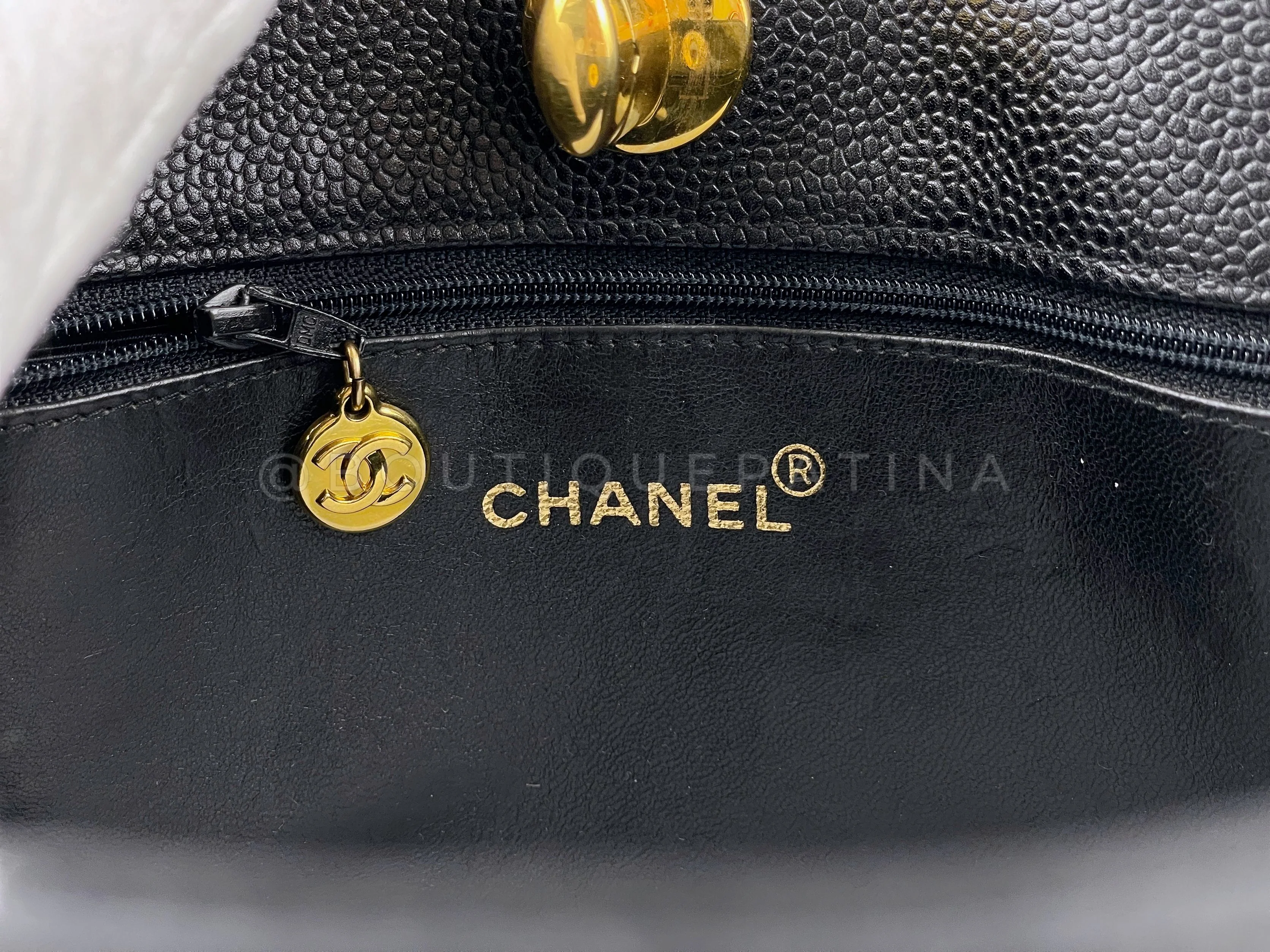 Chanel 1994 Vintage Caviar CC Clasp Shopper Tote Bag 24k GHW - Image 10