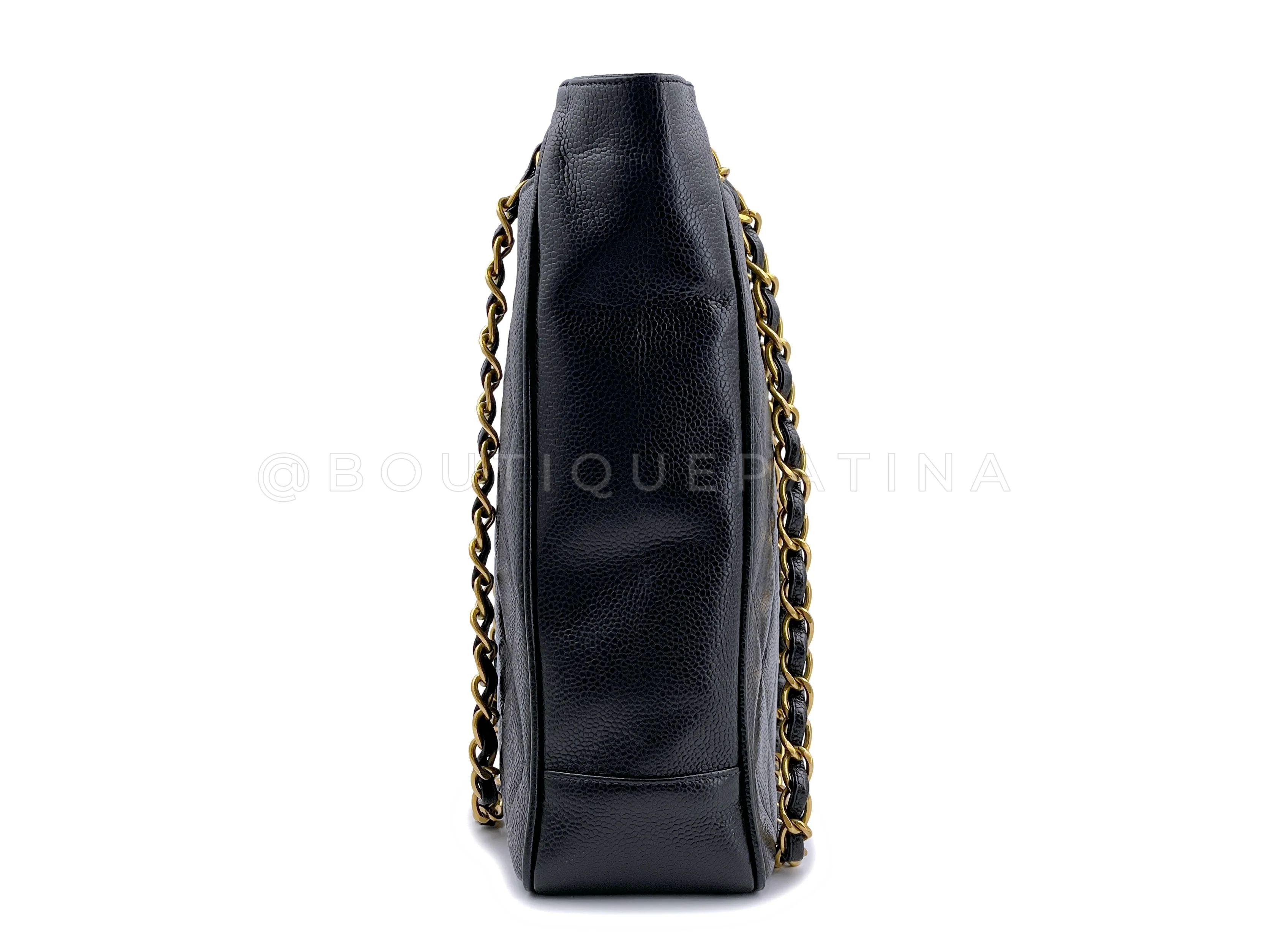 Chanel 1994 Vintage Caviar CC Clasp Shopper Tote Bag 24k GHW - Image 4
