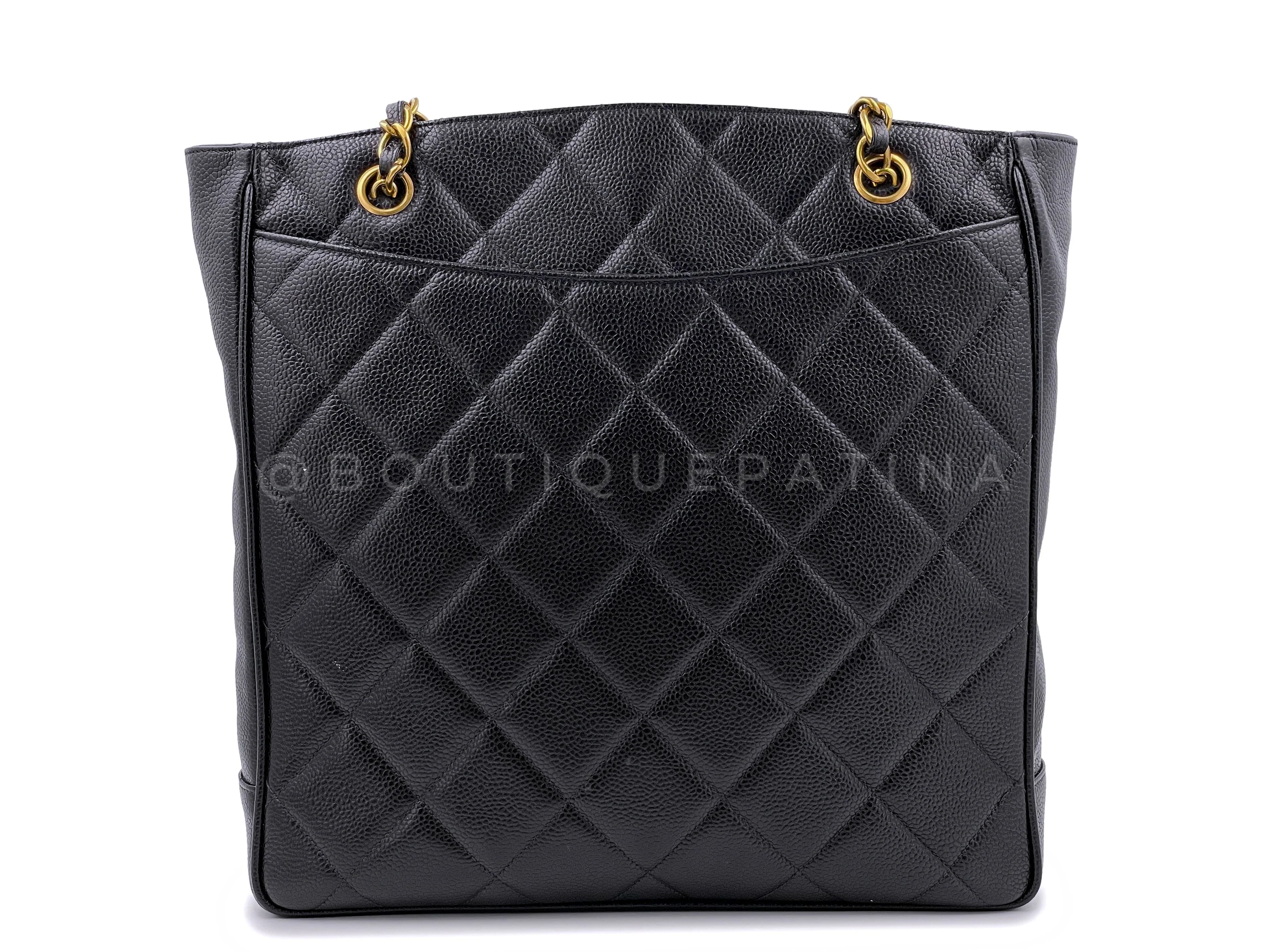 Chanel 1994 Vintage Caviar CC Clasp Shopper Tote Bag 24k GHW - Image 5