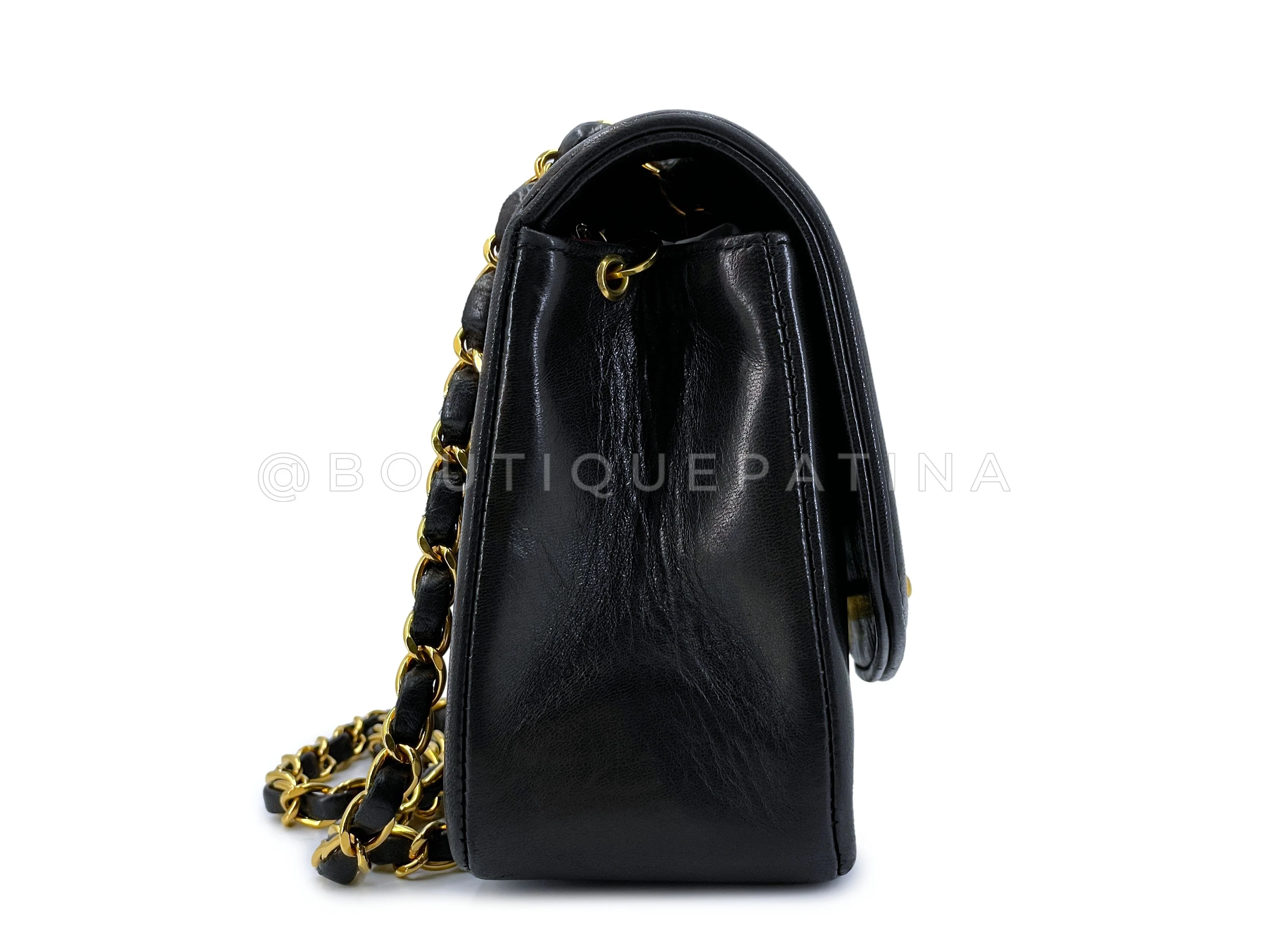 Pristine Chanel Vintage 1994 Small Black Diana Flap Bag 24k GHW VTN - Image 4