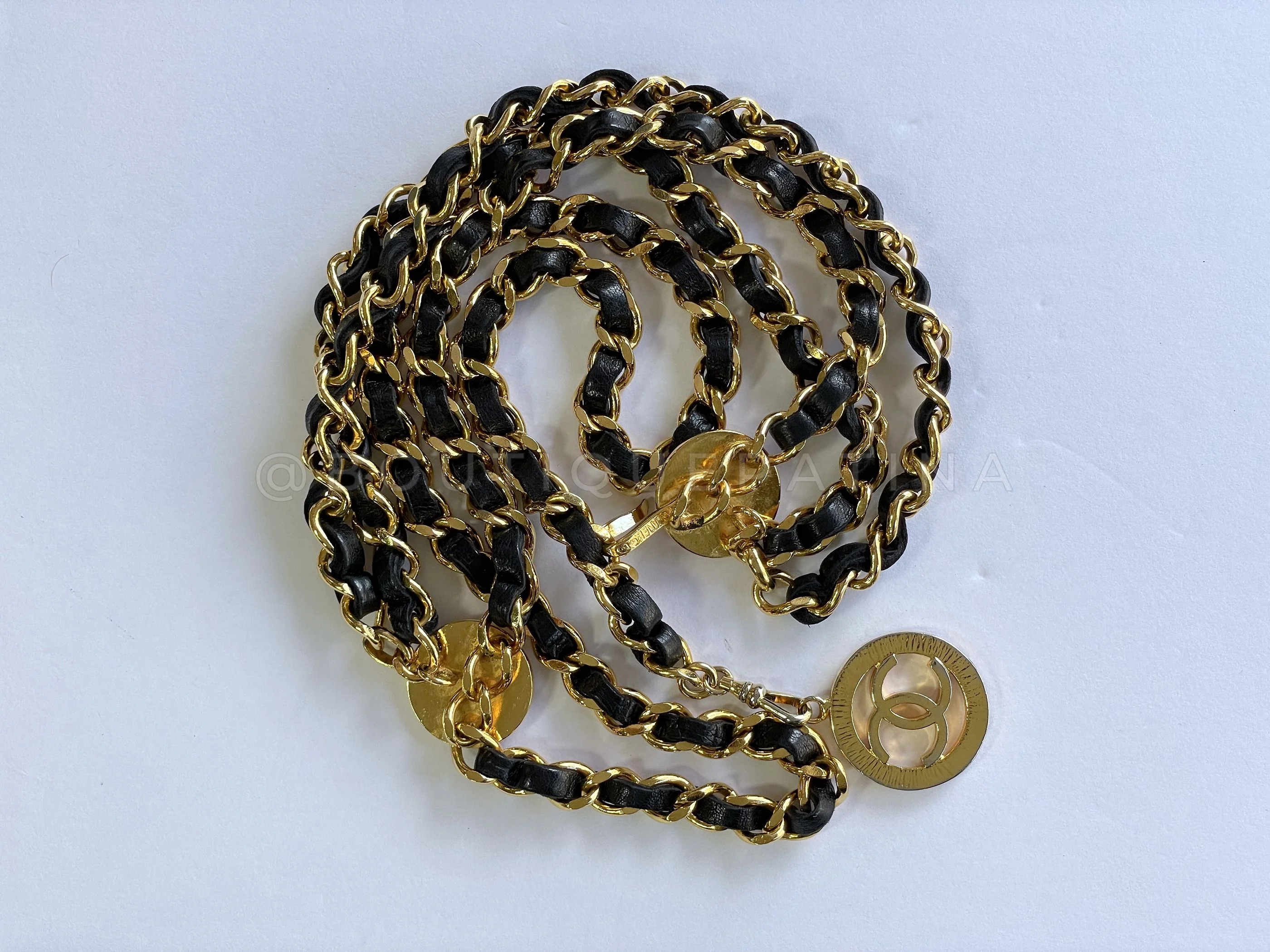 Chanel Vintage 1984 Rihanna Triple Woven Chain Belt Necklace A11 - Image 3