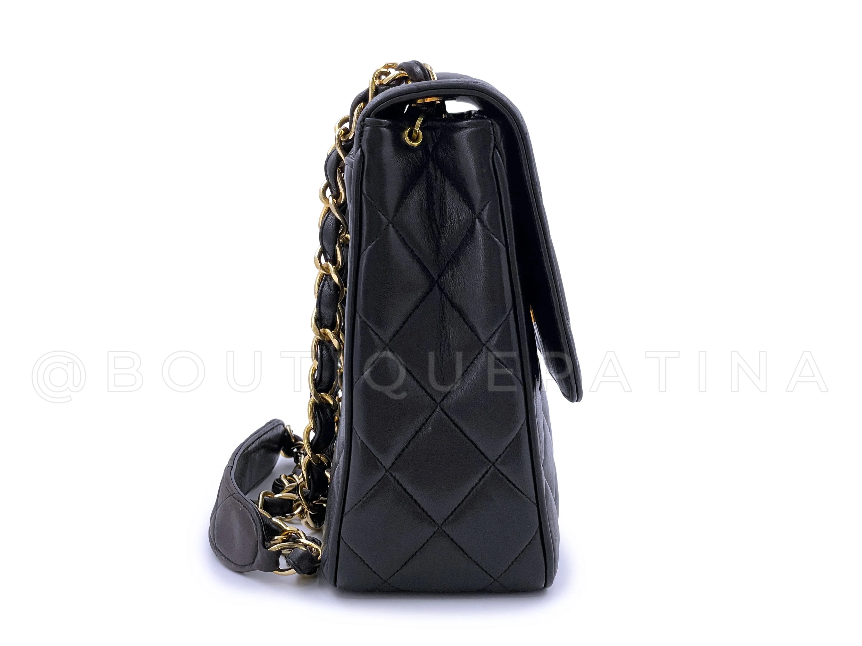 Chanel Vintage 1995 Black Oversized CC Square Crossbody Flap Bag 24k GHW - Image 4
