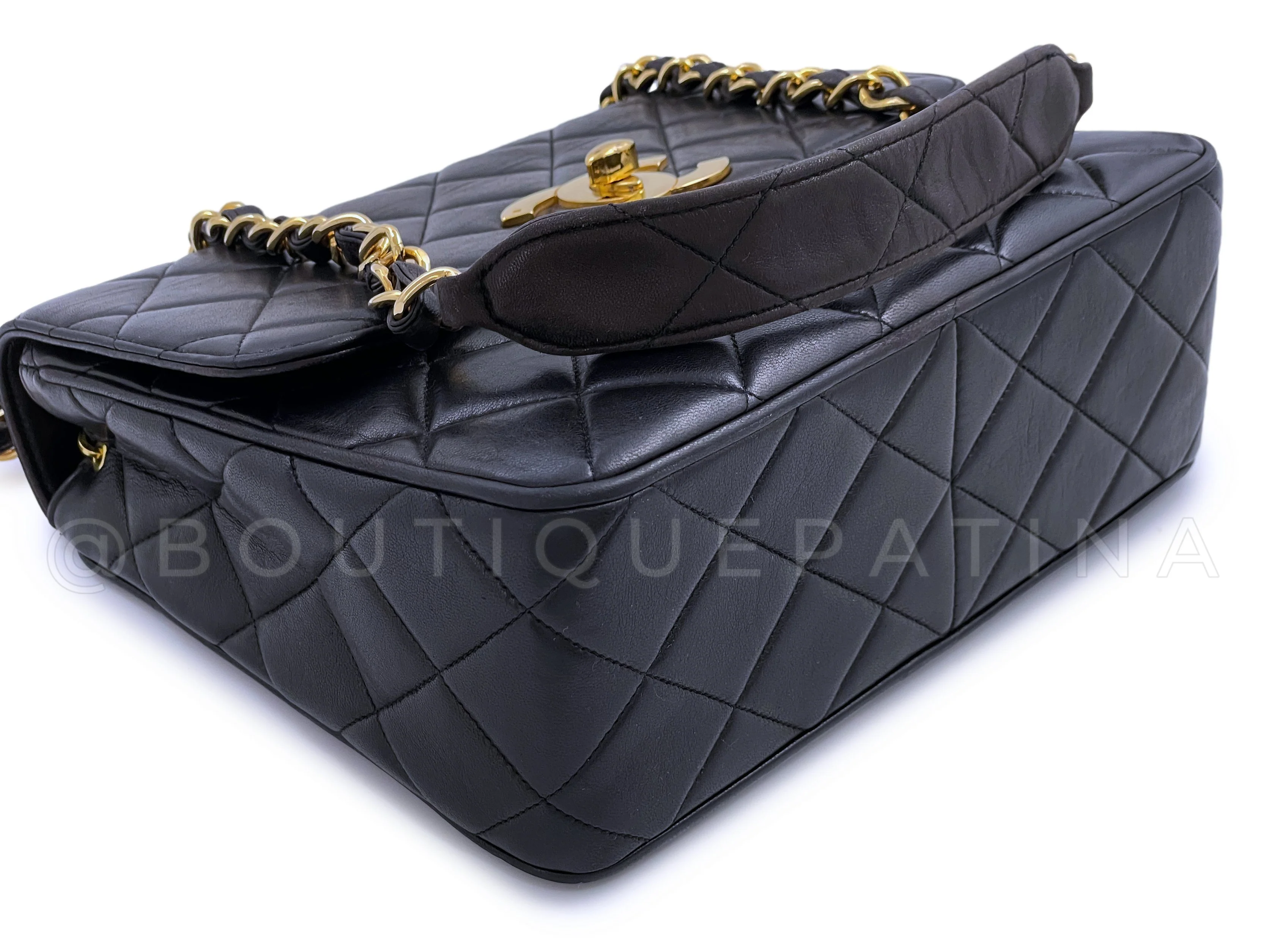 Chanel Vintage 1995 Black Oversized CC Square Crossbody Flap Bag 24k GHW - Image 7