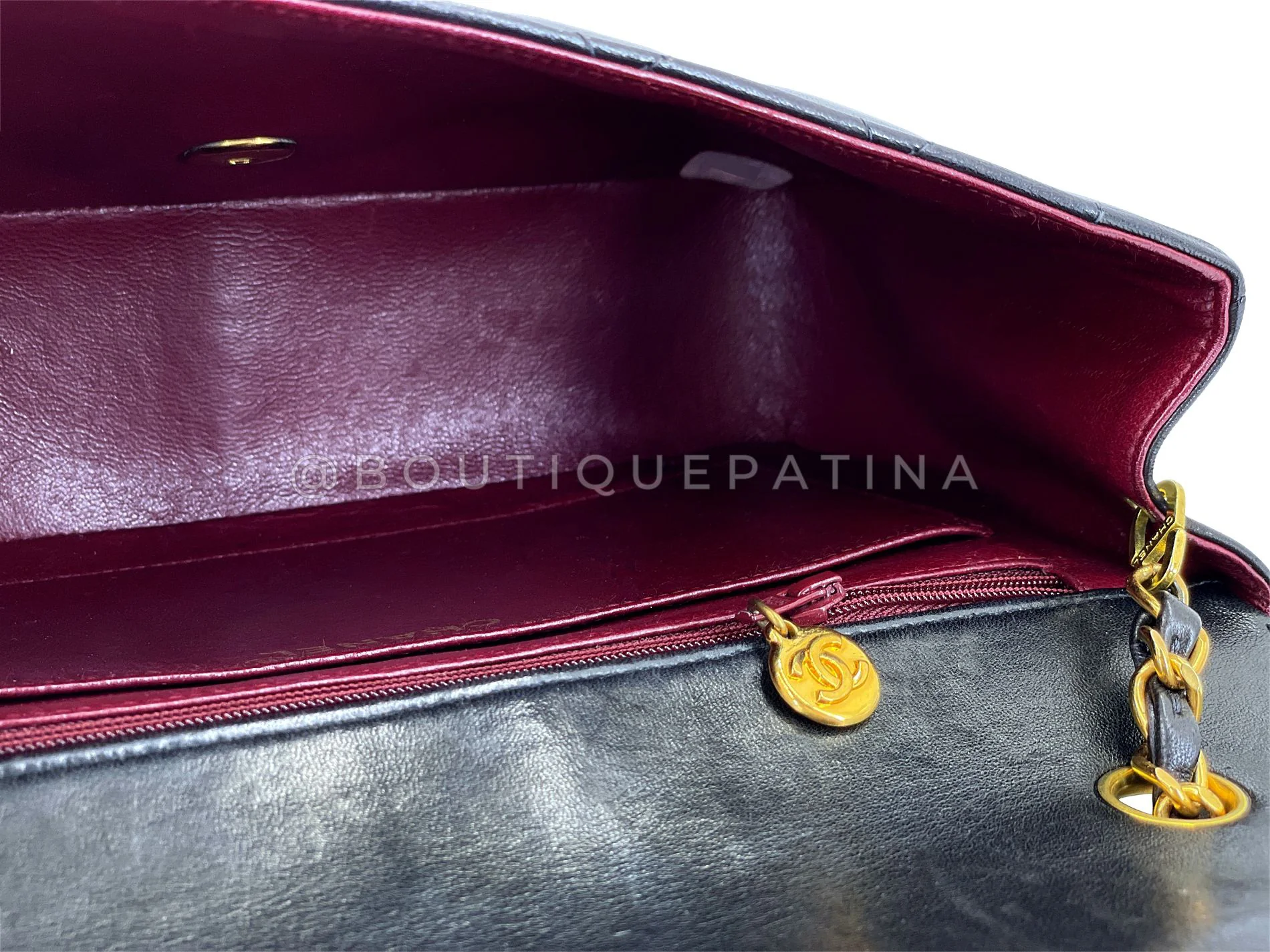 Chanel Vintage 1994 Medium Diana Flap Bag Black Lambskin 24k GHW F1D - Image 11