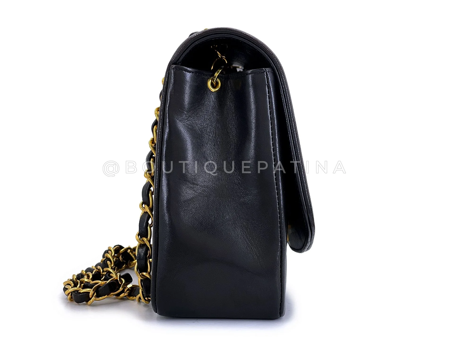 Chanel Vintage 1994 Medium Diana Flap Bag Black Lambskin 24k GHW F1D - Image 4