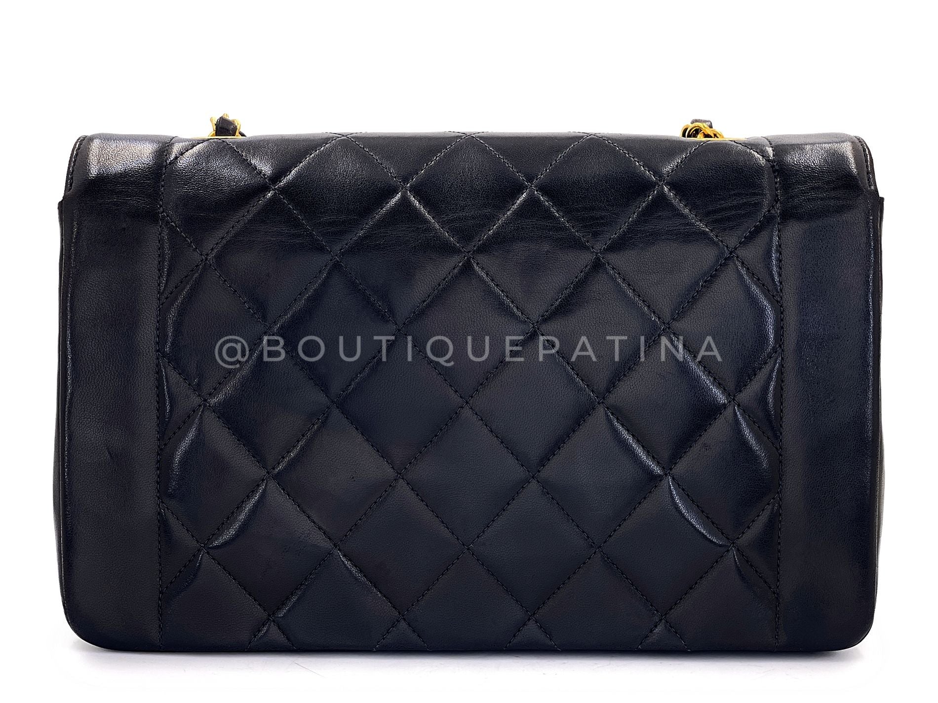 Chanel Vintage 1994 Medium Diana Flap Bag Black Lambskin 24k GHW F1D - Image 5