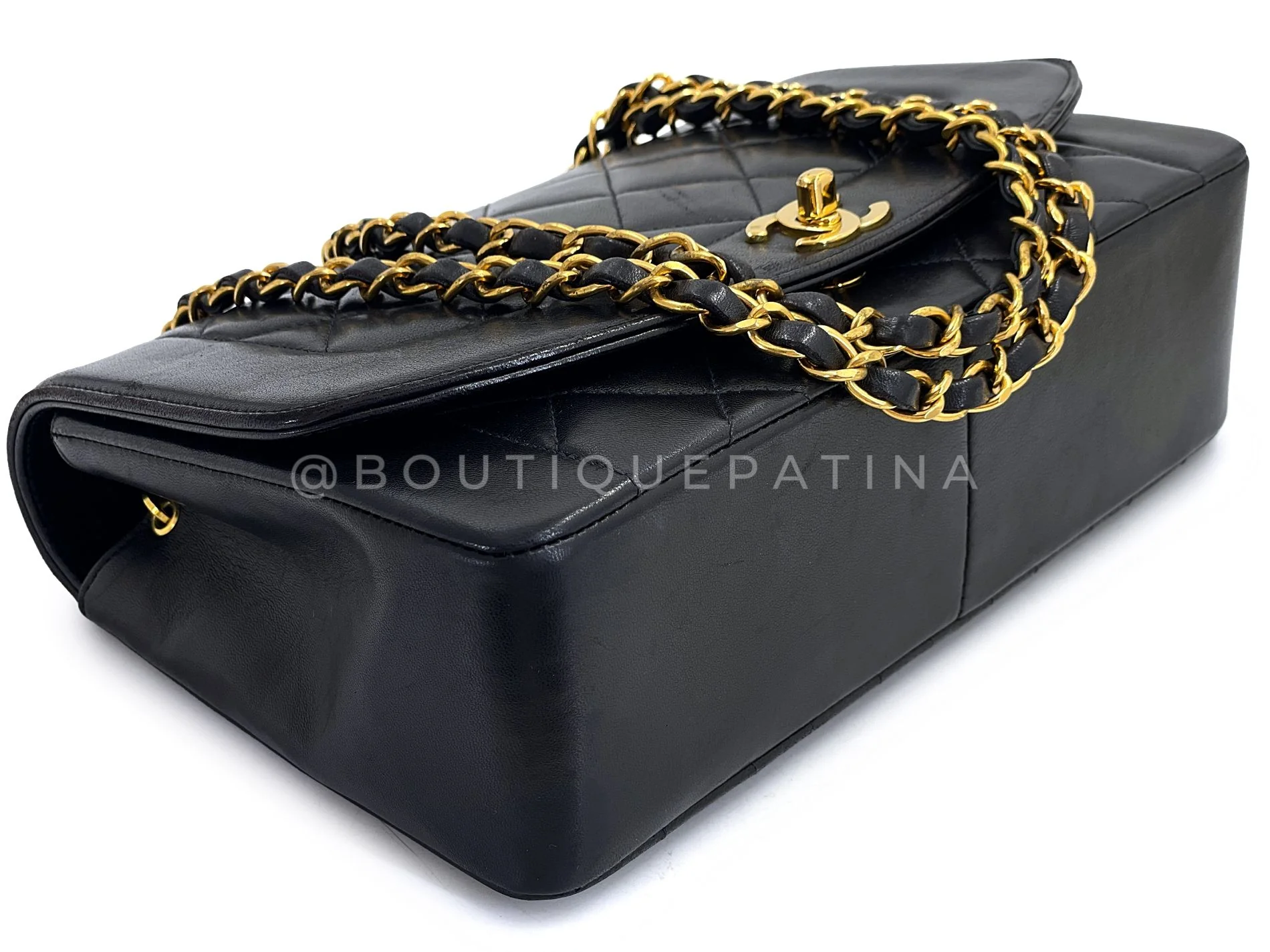 Chanel Vintage 1994 Medium Diana Flap Bag Black Lambskin 24k GHW F1D - Image 7