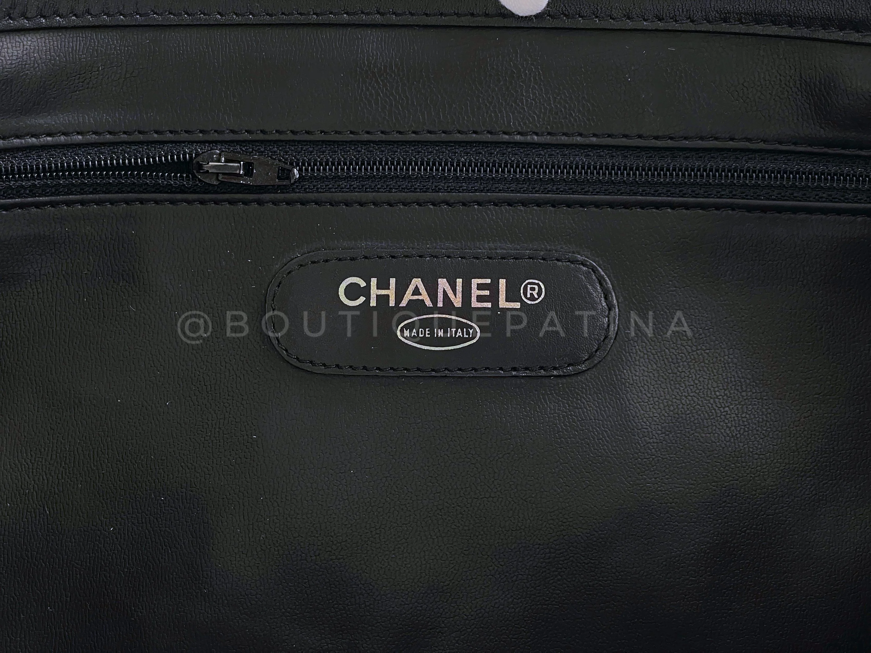 Chanel 1994 Vintage Black Supermodel Weekender XL Tote Bag 24k GHW WR2 - Image 11