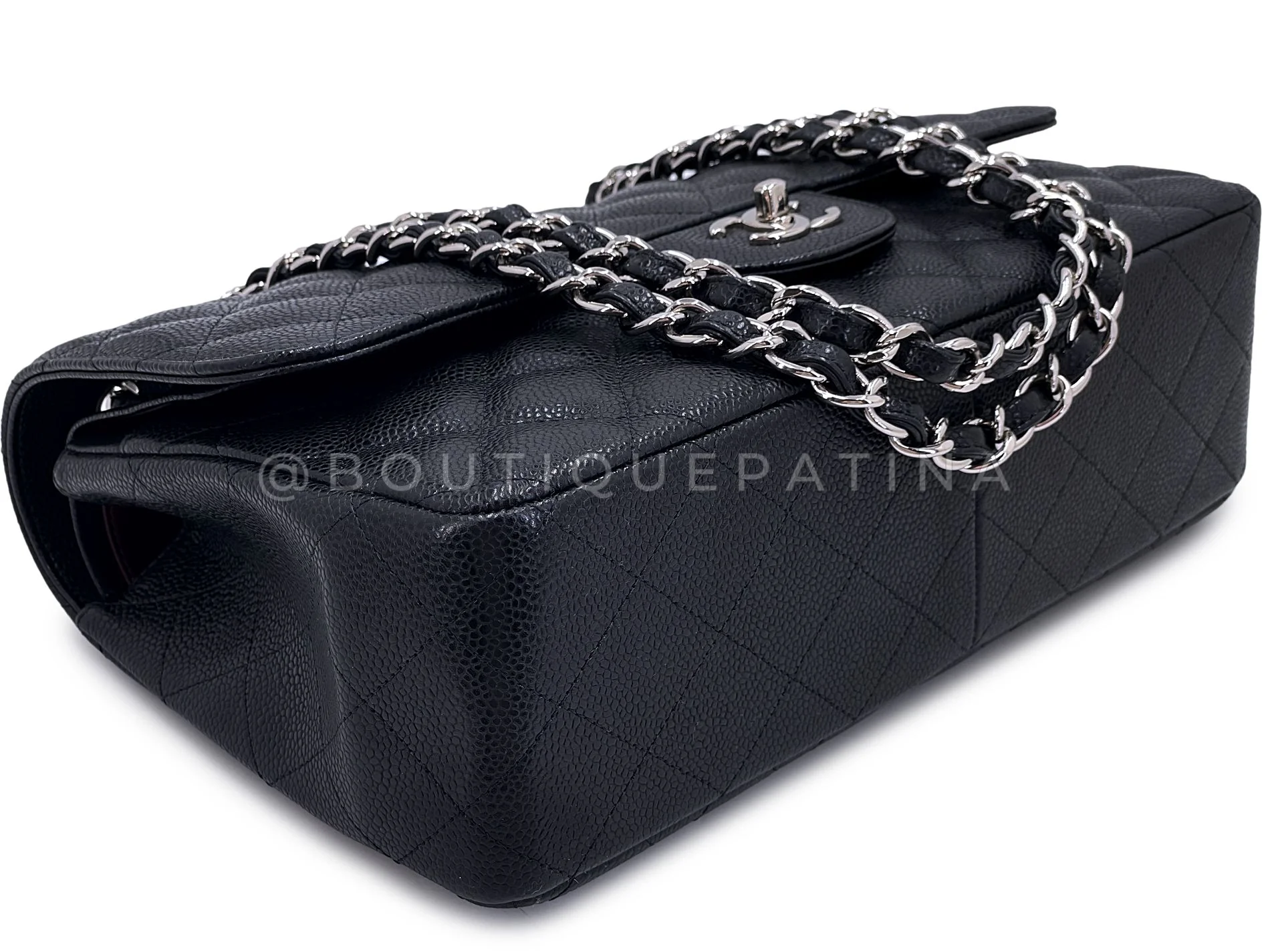 Chanel Black Caviar Jumbo Double Flap Bag SHW Classic GXC - Image 7