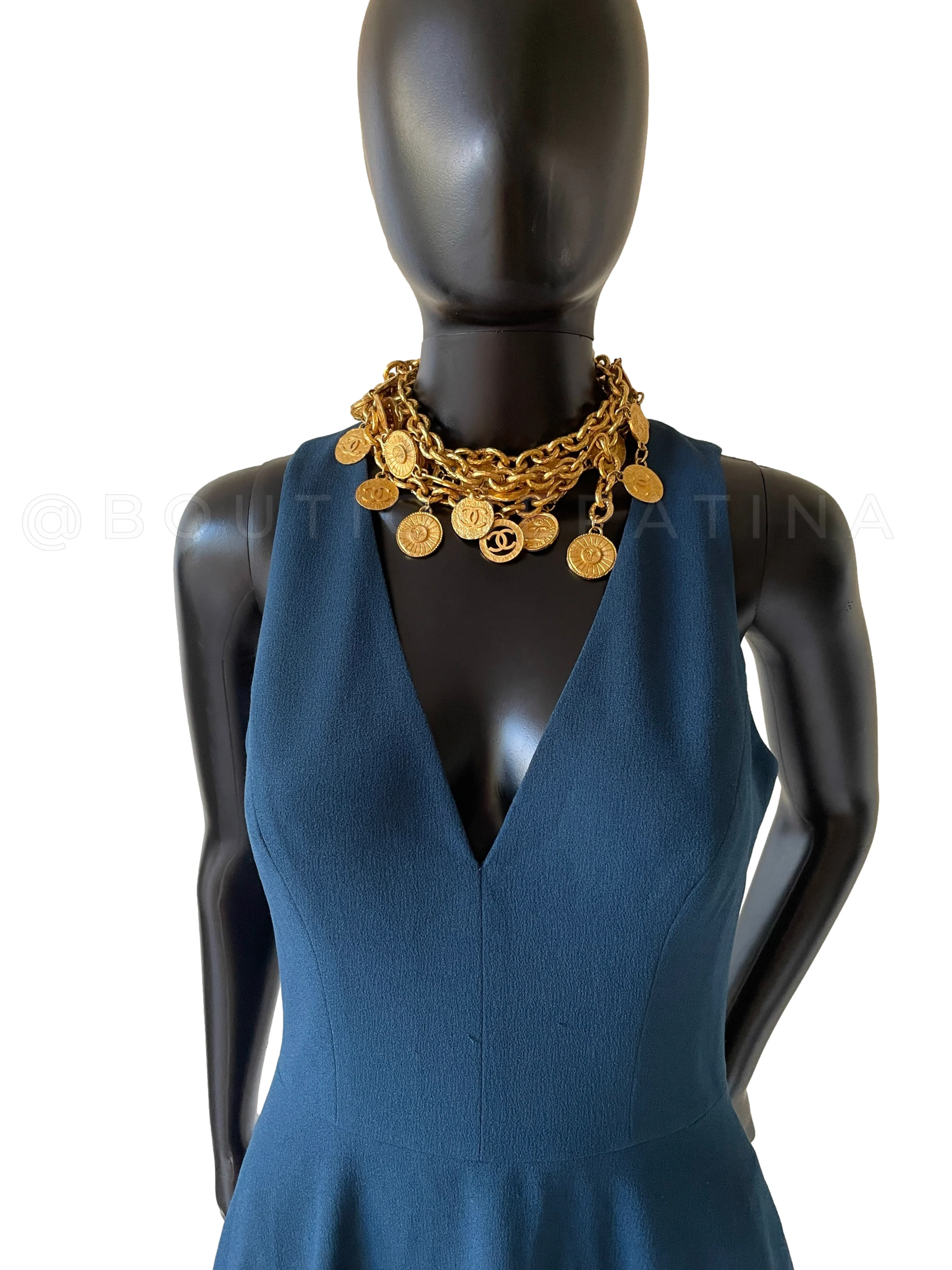 Rare Chanel Vintage 93C Coin and Cutout Three-Strand Belt Necklace - Image 7