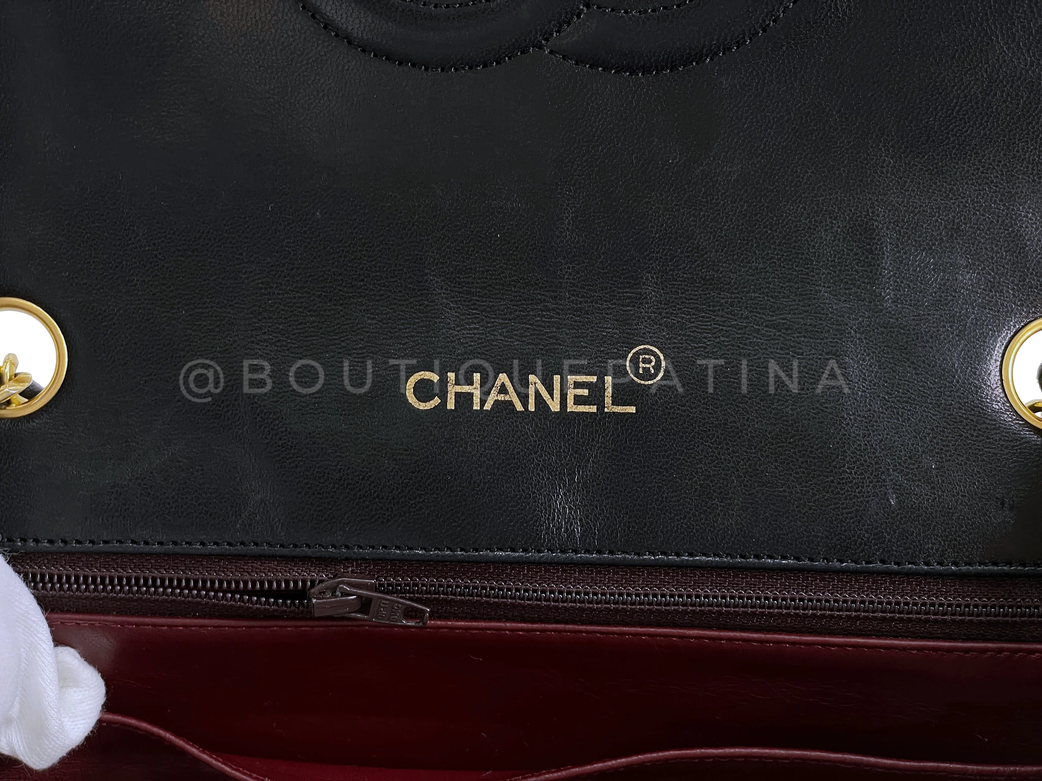 Chanel 1988 Vintage Black Curved Shoulder Flap Bag 24k GHW - Image 11
