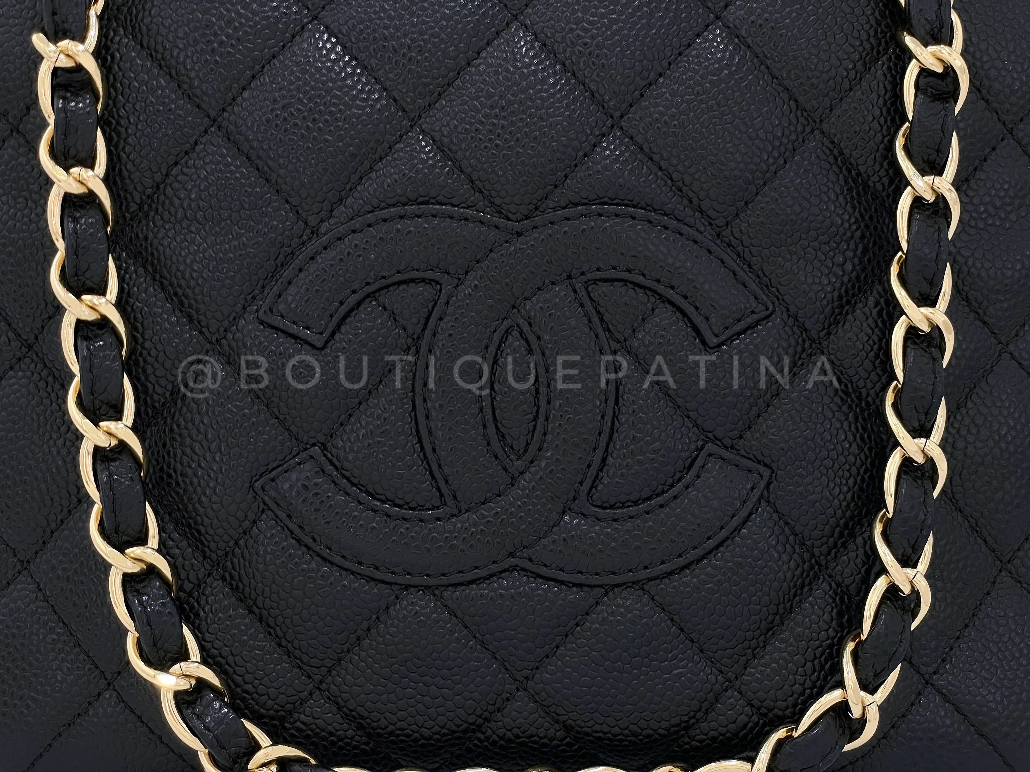 Chanel 2002 Vintage Black Caviar Petite Timeless Shopper Tote PTT Bag 24k GHW - Image 8