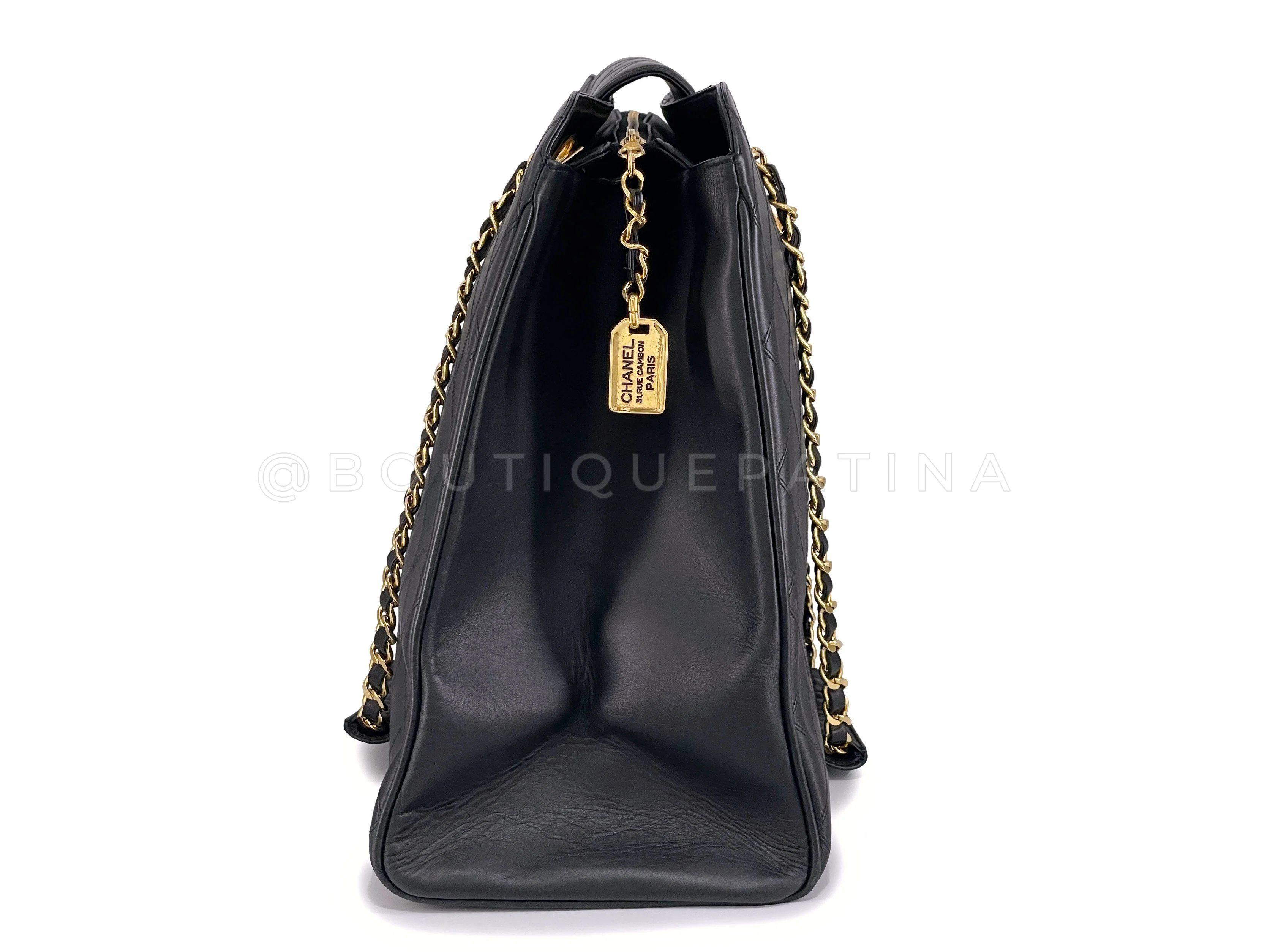 Chanel Vintage Black Quilted Supermodel XL Weekender Tote Bag 24k GHW WR2 - Image 4