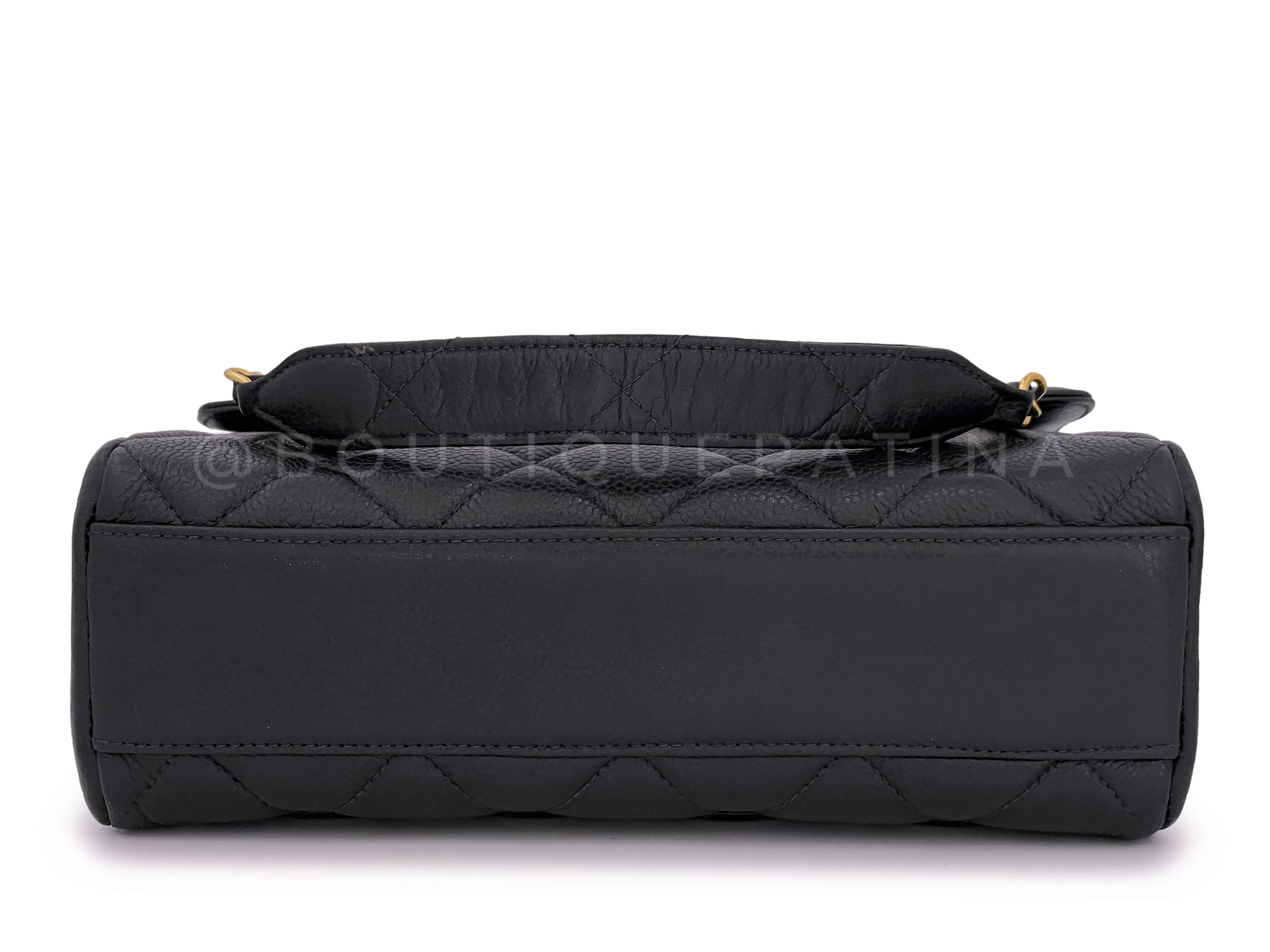 Chanel 1996 Vintage Caviar Square Crossbody Flap Bag 24k GHW - Image 6