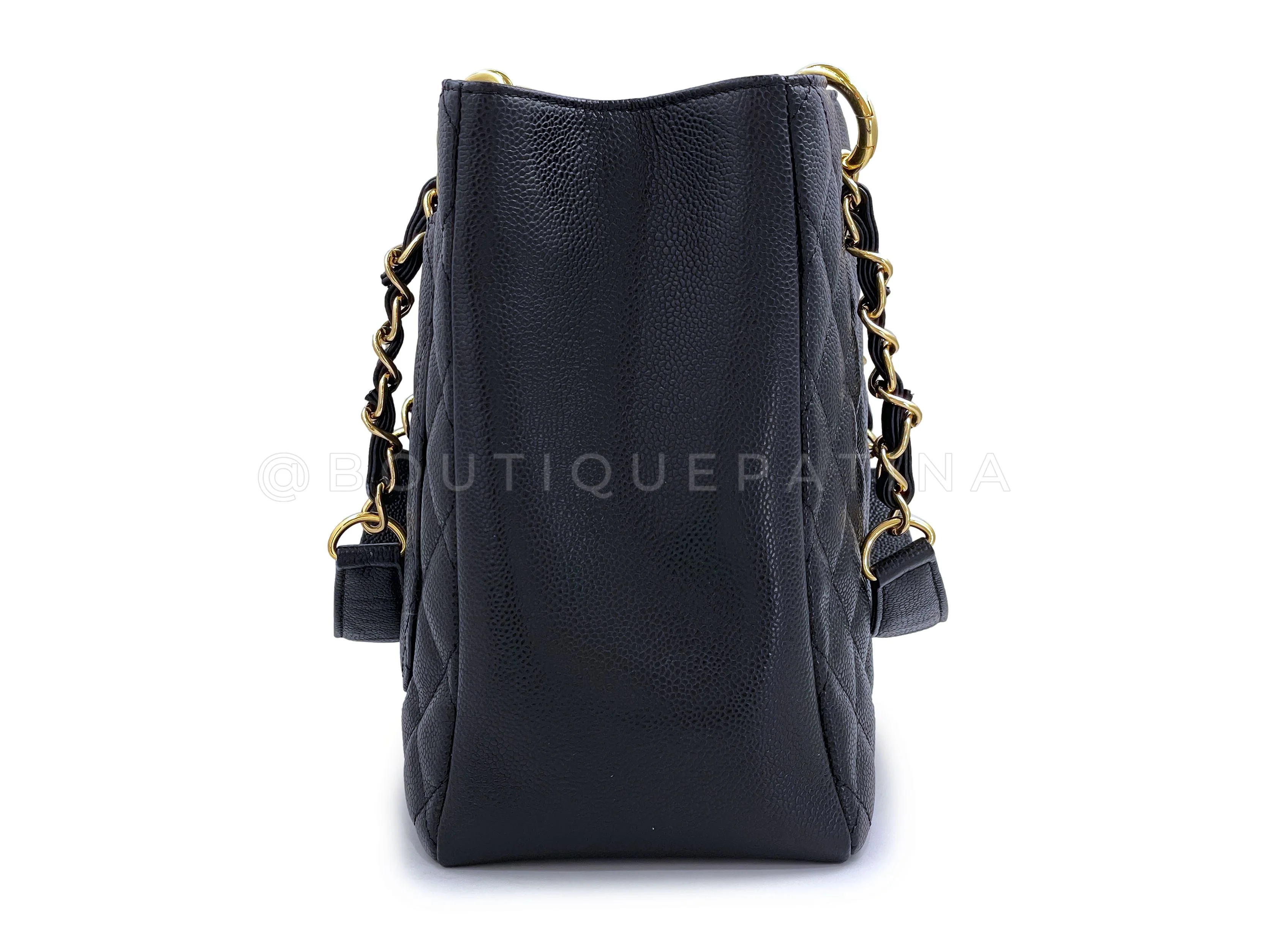 Chanel 2014 Black Caviar Grand Shopper Tote GST Bag GHW - Image 4