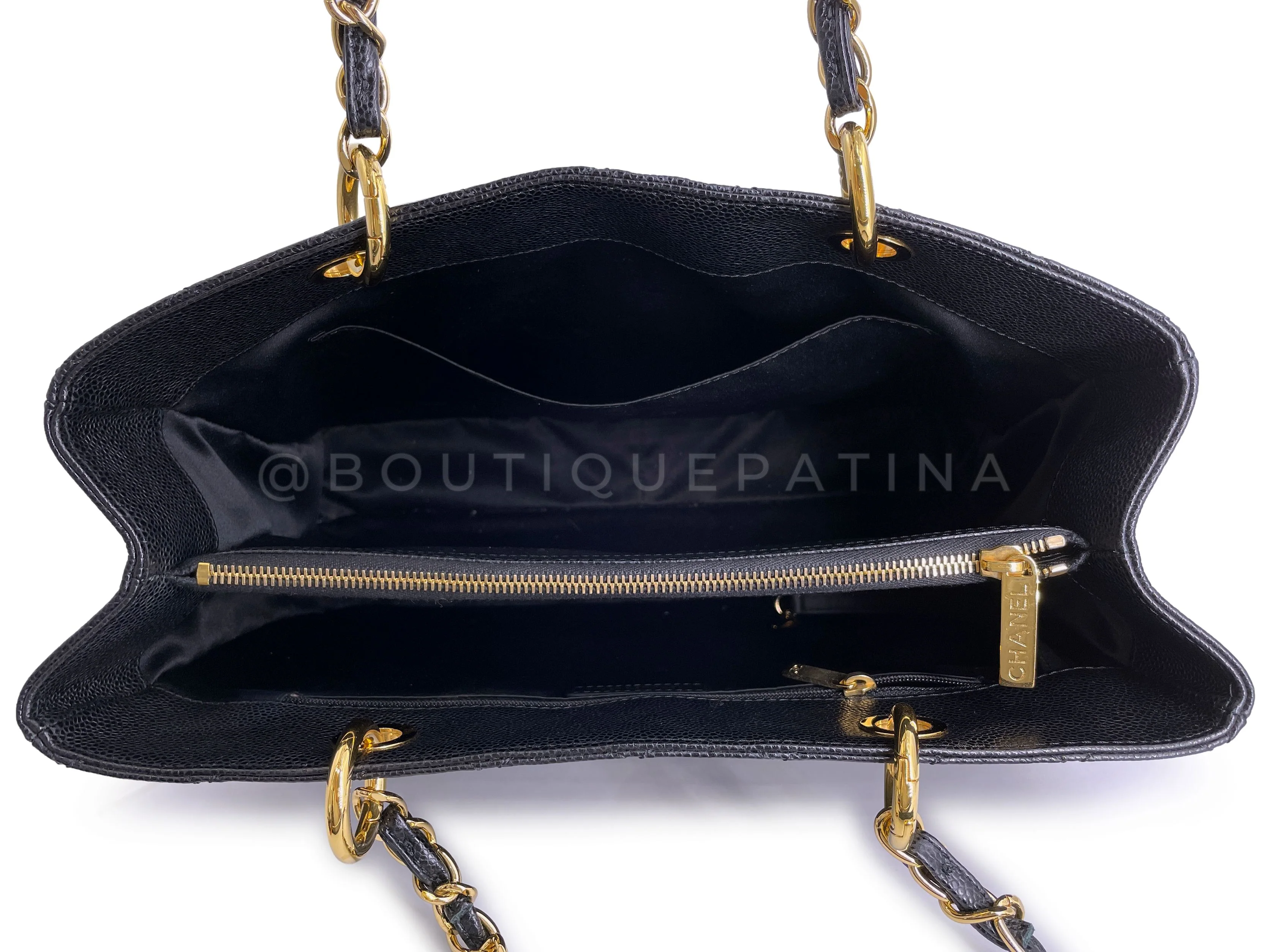 Chanel 2014 Black Caviar Grand Shopper Tote GST Bag GHW - Image 9