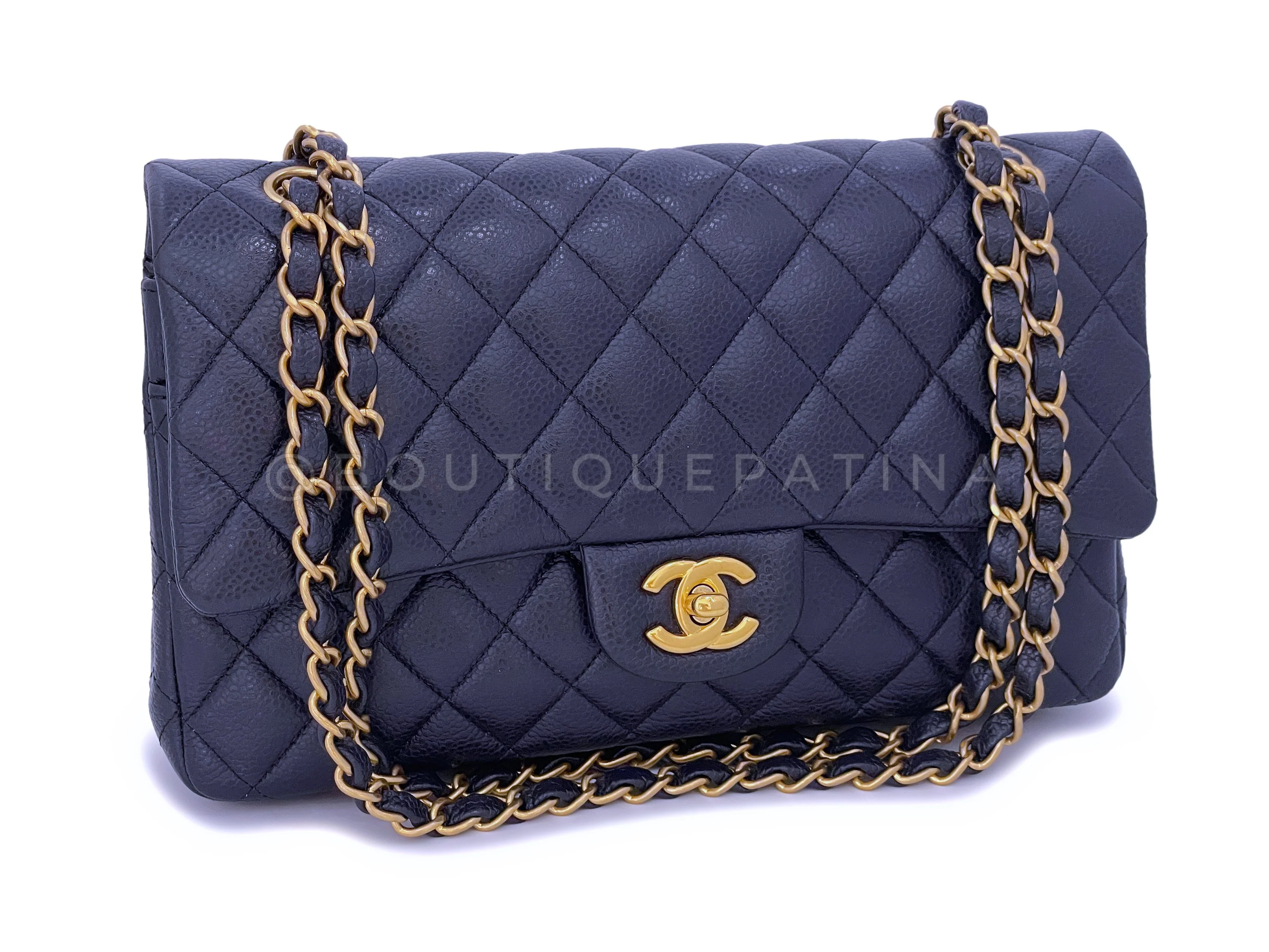 Chanel 16C Navy Blue Caviar Medium Classic Double Flap Bag GHW - Image 2