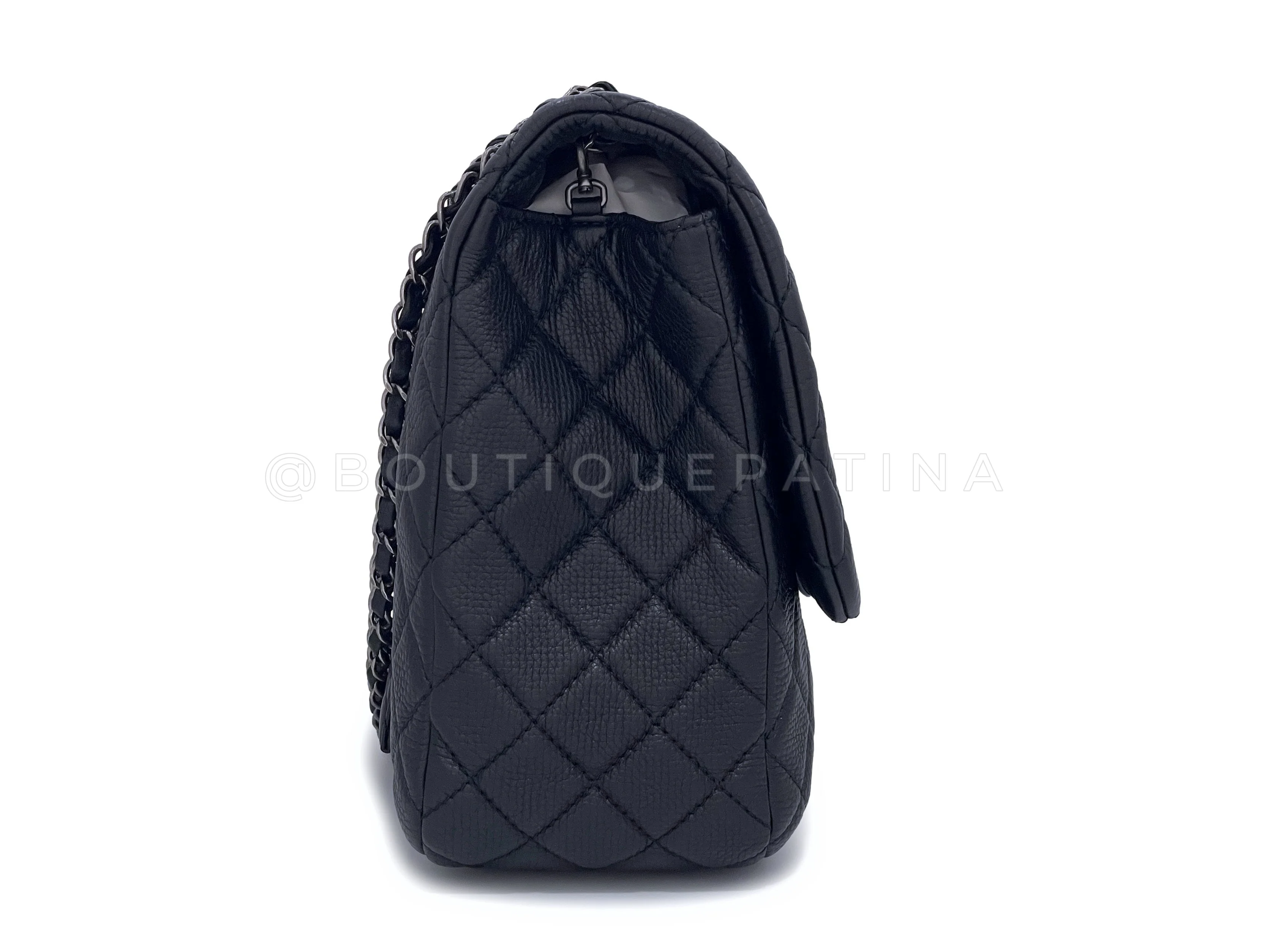 Chanel Black XXL Airline Travel Giant Flap Bag RHW - Image 4